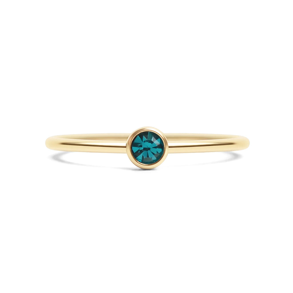 14K Gold Stacking Ring – Custom Birthstone Slim Profile Layered Jewelry - Rings | Sunflower Soul Boutique
