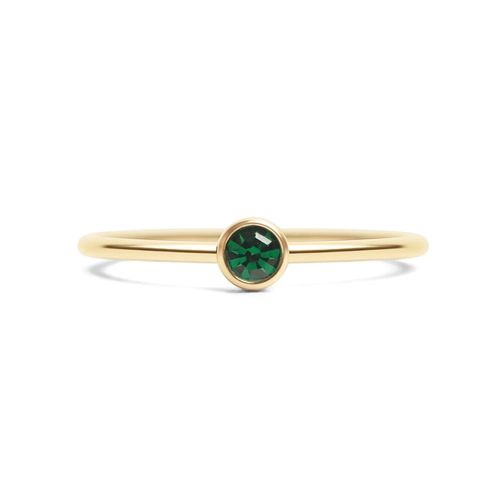 14K Gold Stacking Ring – Custom Birthstone Slim Profile Layered Jewelry - Rings | Sunflower Soul Boutique