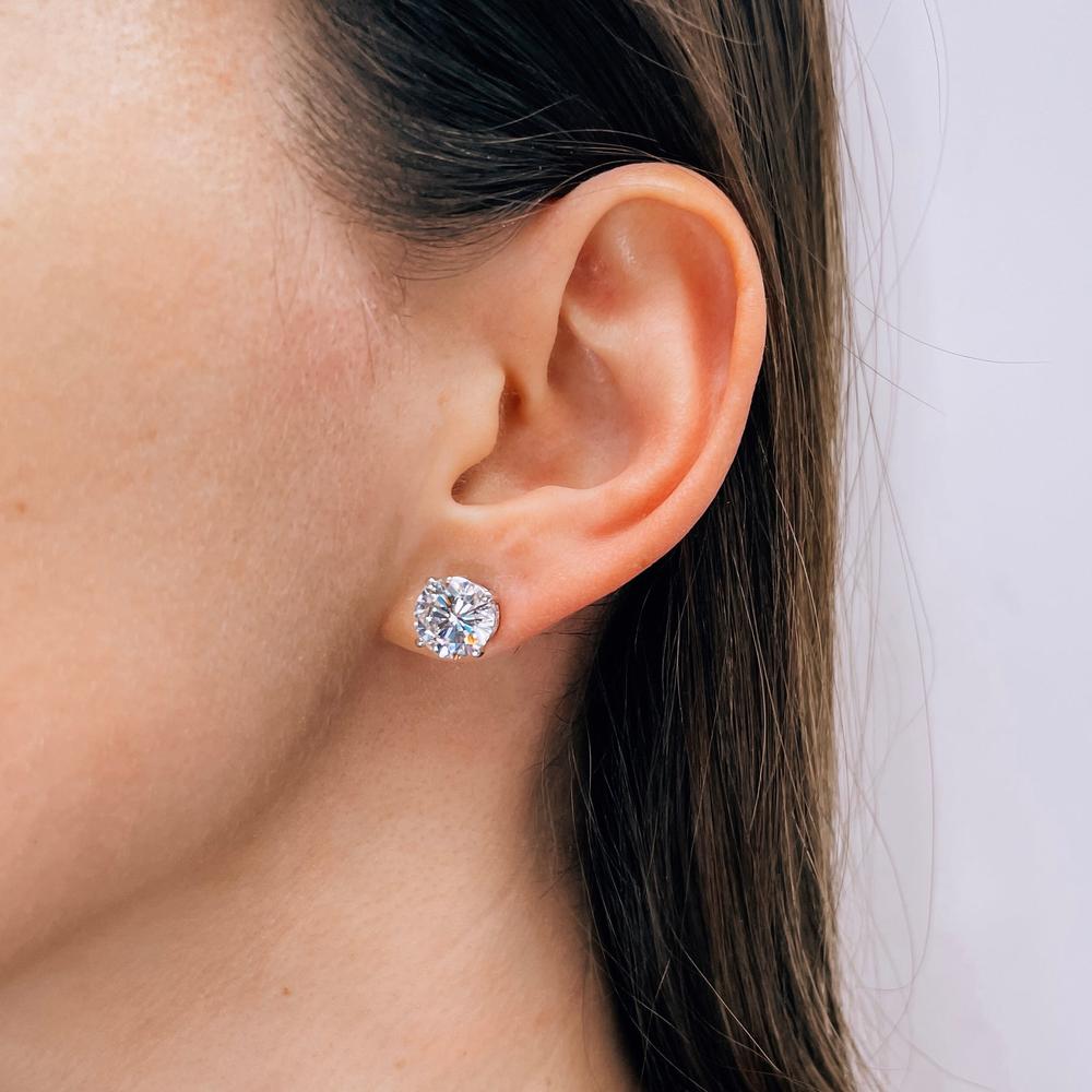Lab Grown Diamond Studs – 6 Carat Diamond Stud Earrings | AGI Certified 14K Gold
