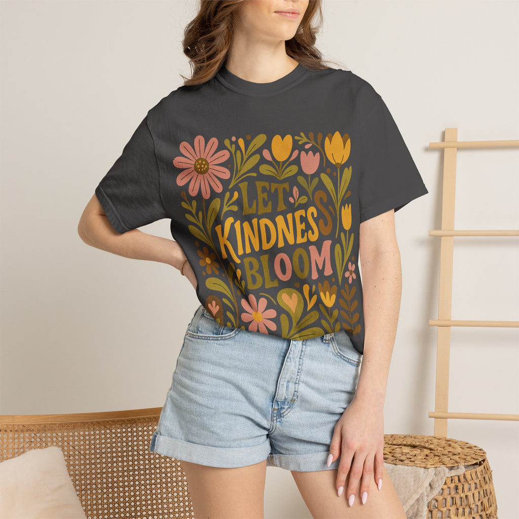 Kindness Bloom T-Shirt – Floral Graphic Tee | Unisex Casual Shirt, Soft Cotton