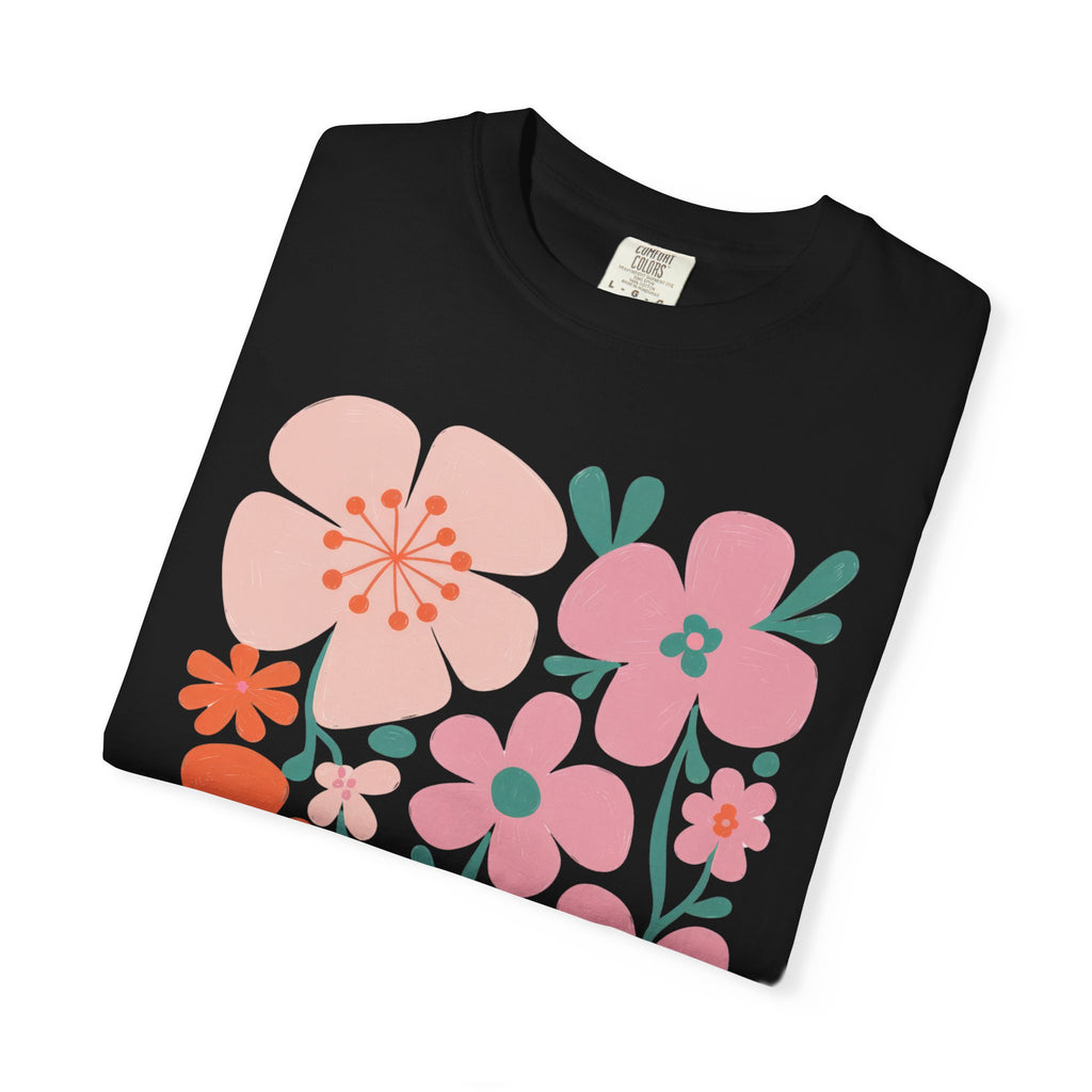 Floral Love T-Shirt – Unisex Garment Tee With Positive Message & Flower Print
