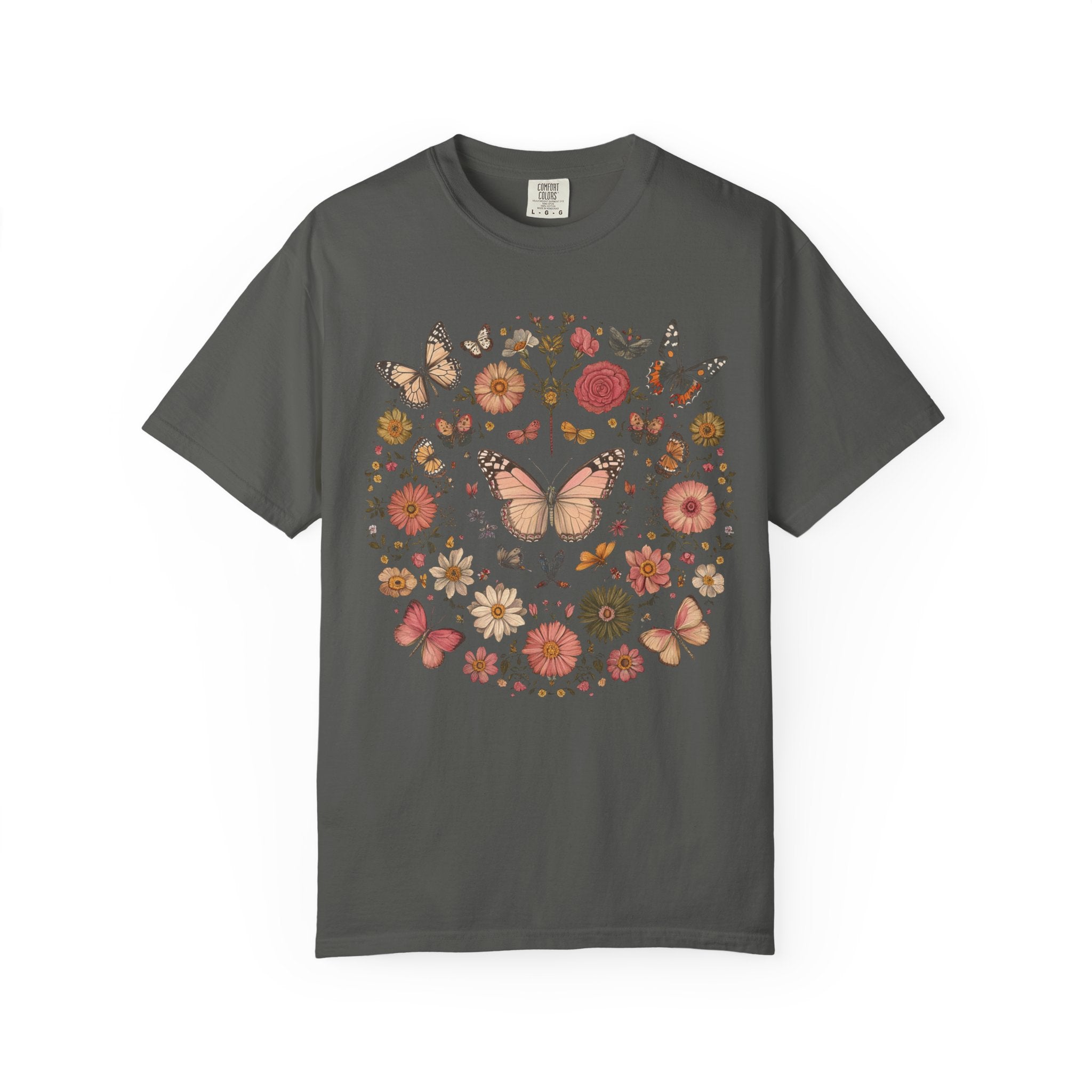 Vintage Butterfly Tee - Unisex Cotton T-Shirt | Soft Garment Dyed Shirt