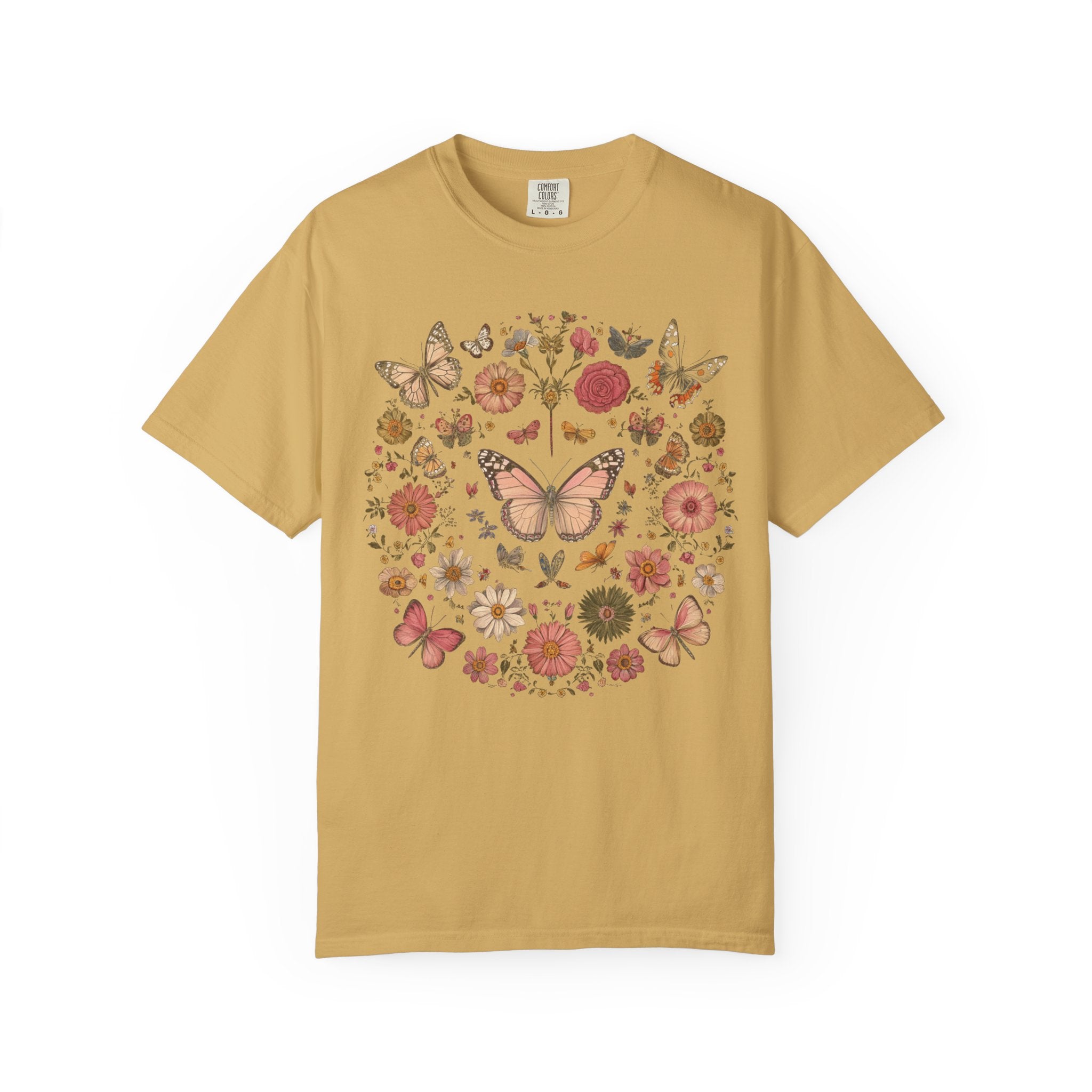 Vintage Butterfly Tee - Unisex Cotton T-Shirt | Soft Garment Dyed Shirt