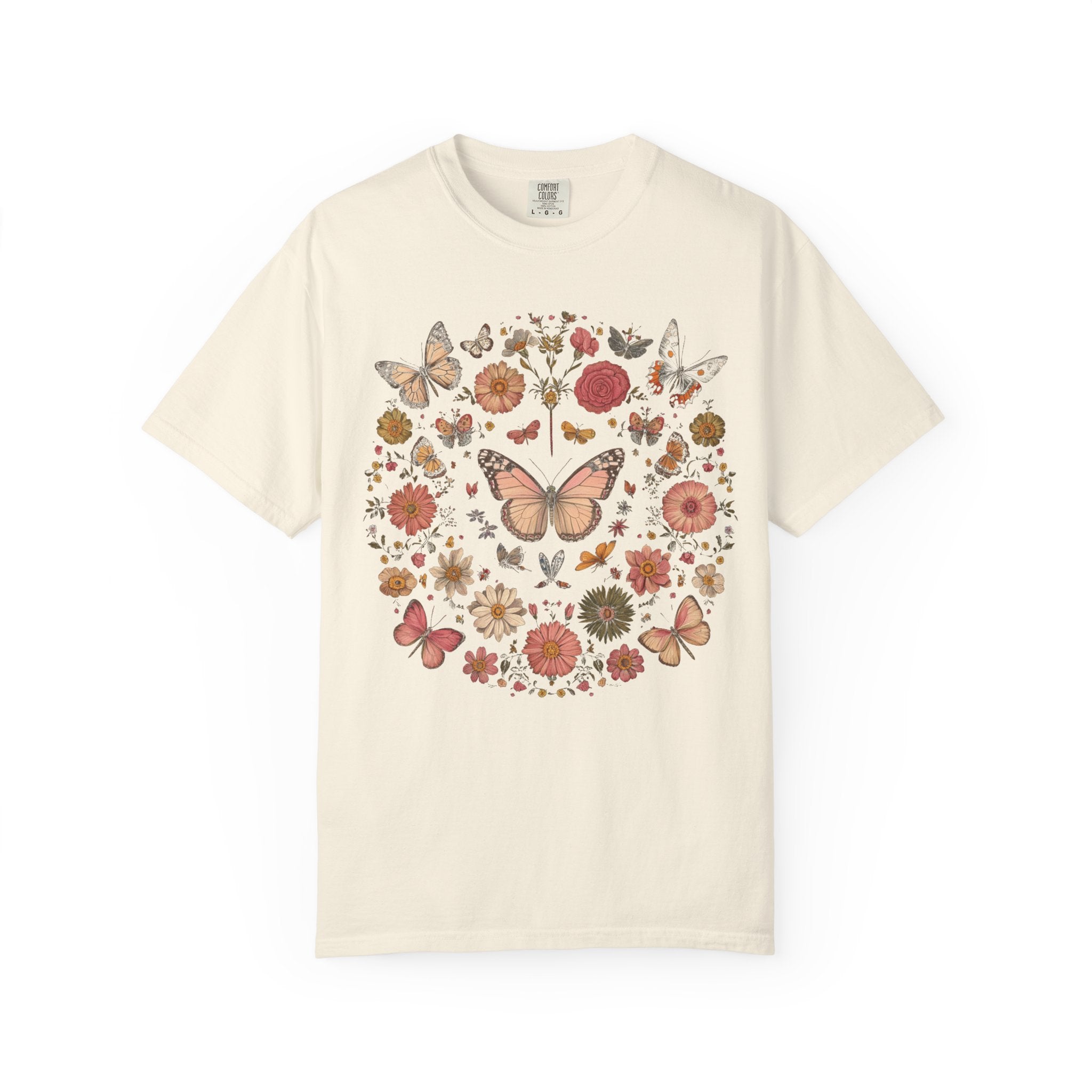 Vintage Butterfly Tee - Unisex Cotton T-Shirt | Soft Garment Dyed Shirt