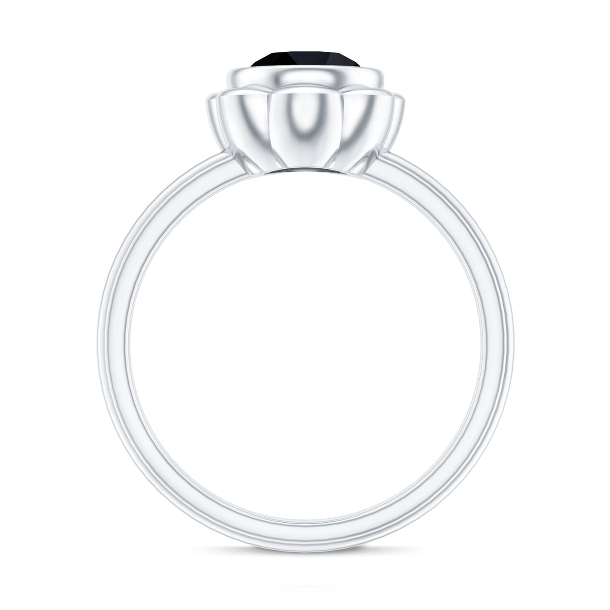 1.6 Carat Lab Grown Black Diamond Flower Engagement Ring