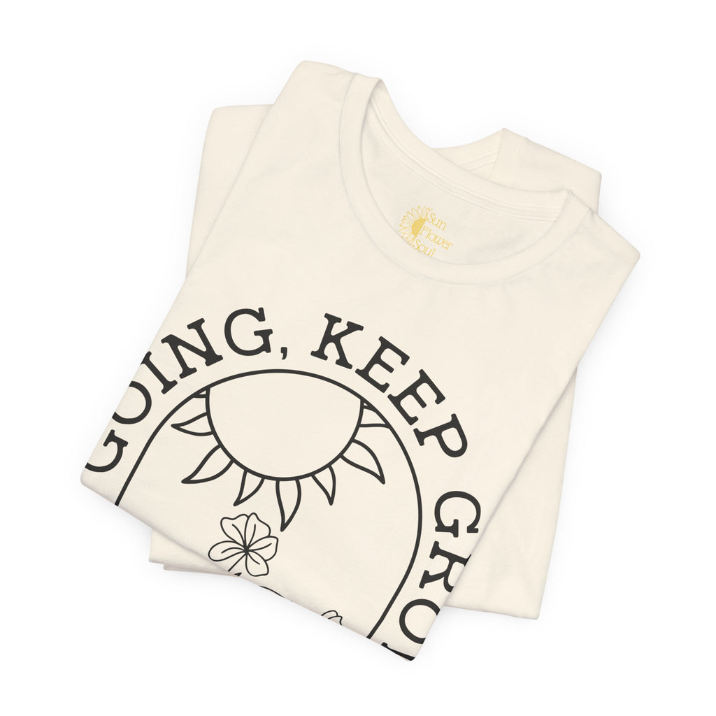 Positive Graphic Tee – Keep Growing Shirt With Floral Design | Bella+Canvas Soft Cotton