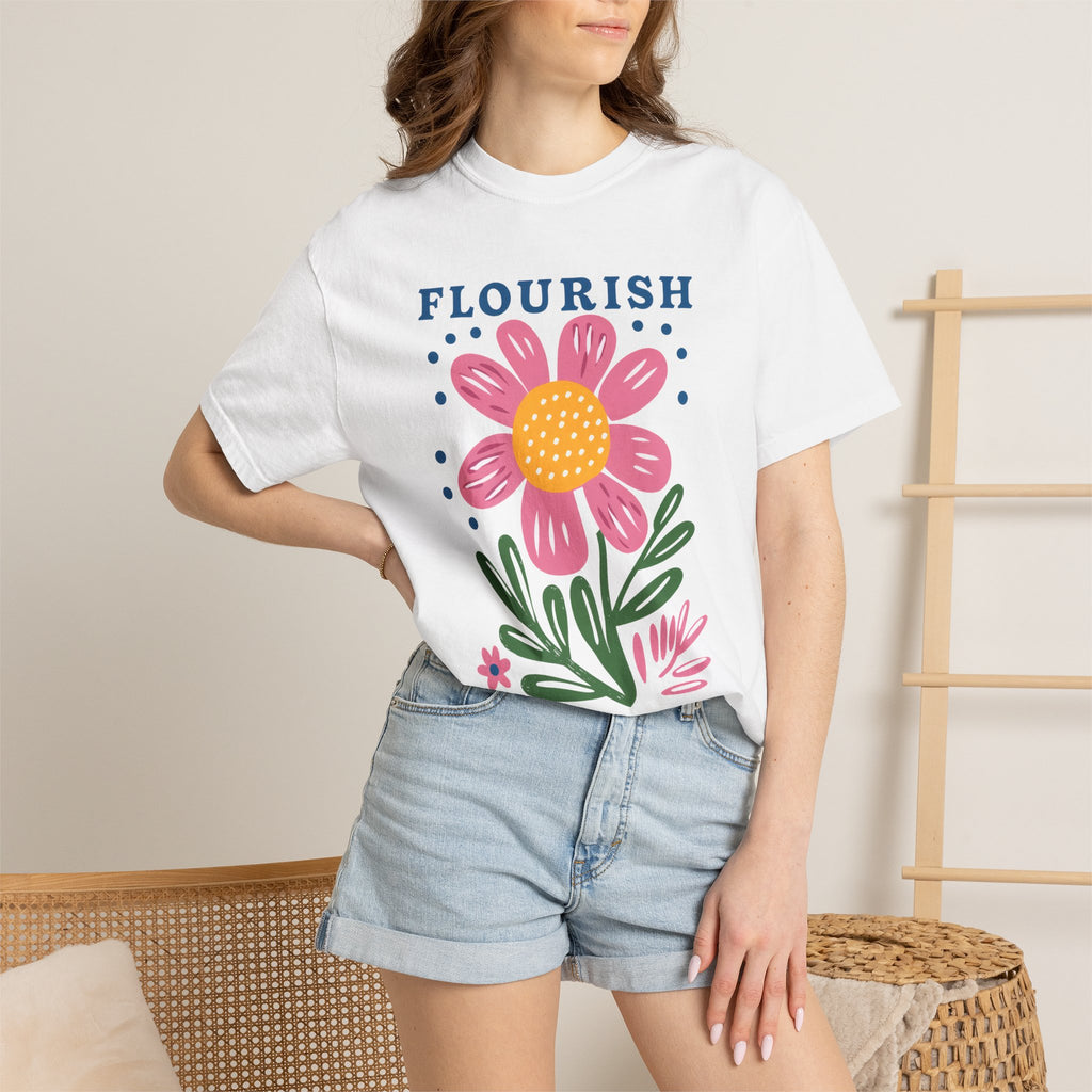 Christian Flower Tee – Uplifting Faith Apparel With Hand-Drawn Florals & Scripture