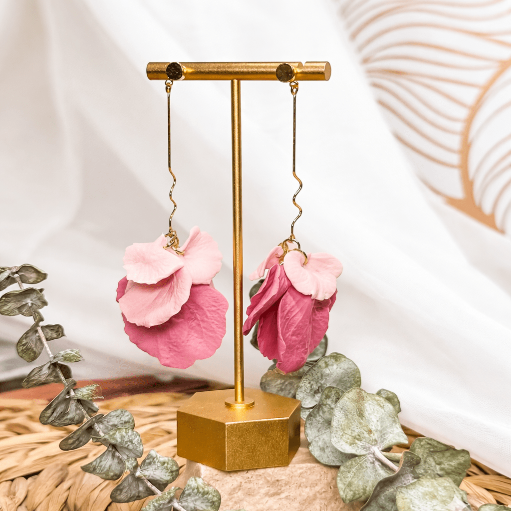 Delilah - Multi-Color Long Petal Drop Earrings