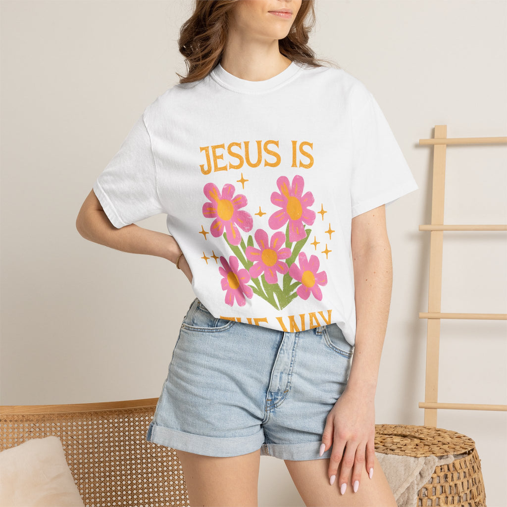 Jesus Is The Way Tee – Uplifting Christian T-Shirt | 100% Cotton Garment Dyed