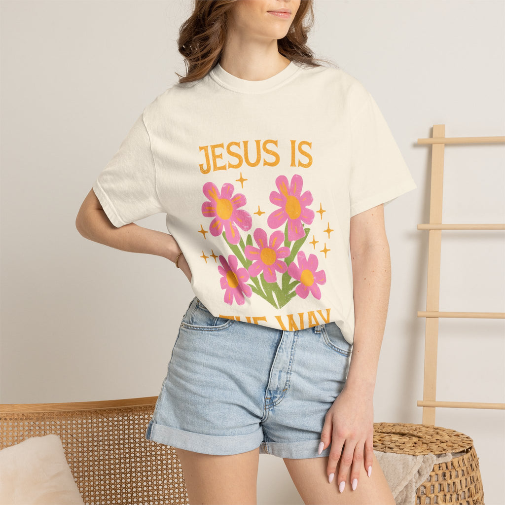 Jesus Is The Way Tee – Uplifting Christian T-Shirt | 100% Cotton Garment Dyed