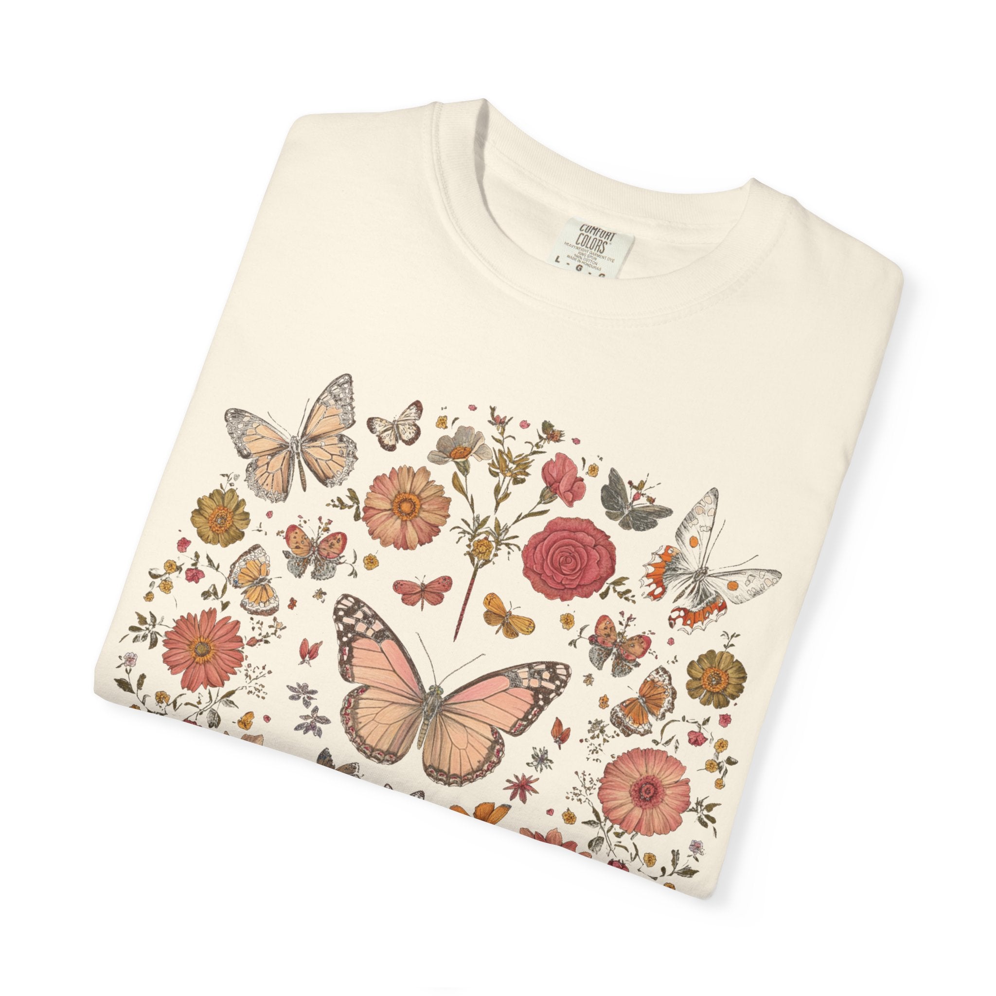 Vintage Butterfly Tee - Unisex Cotton T-Shirt | Soft Garment Dyed Shirt