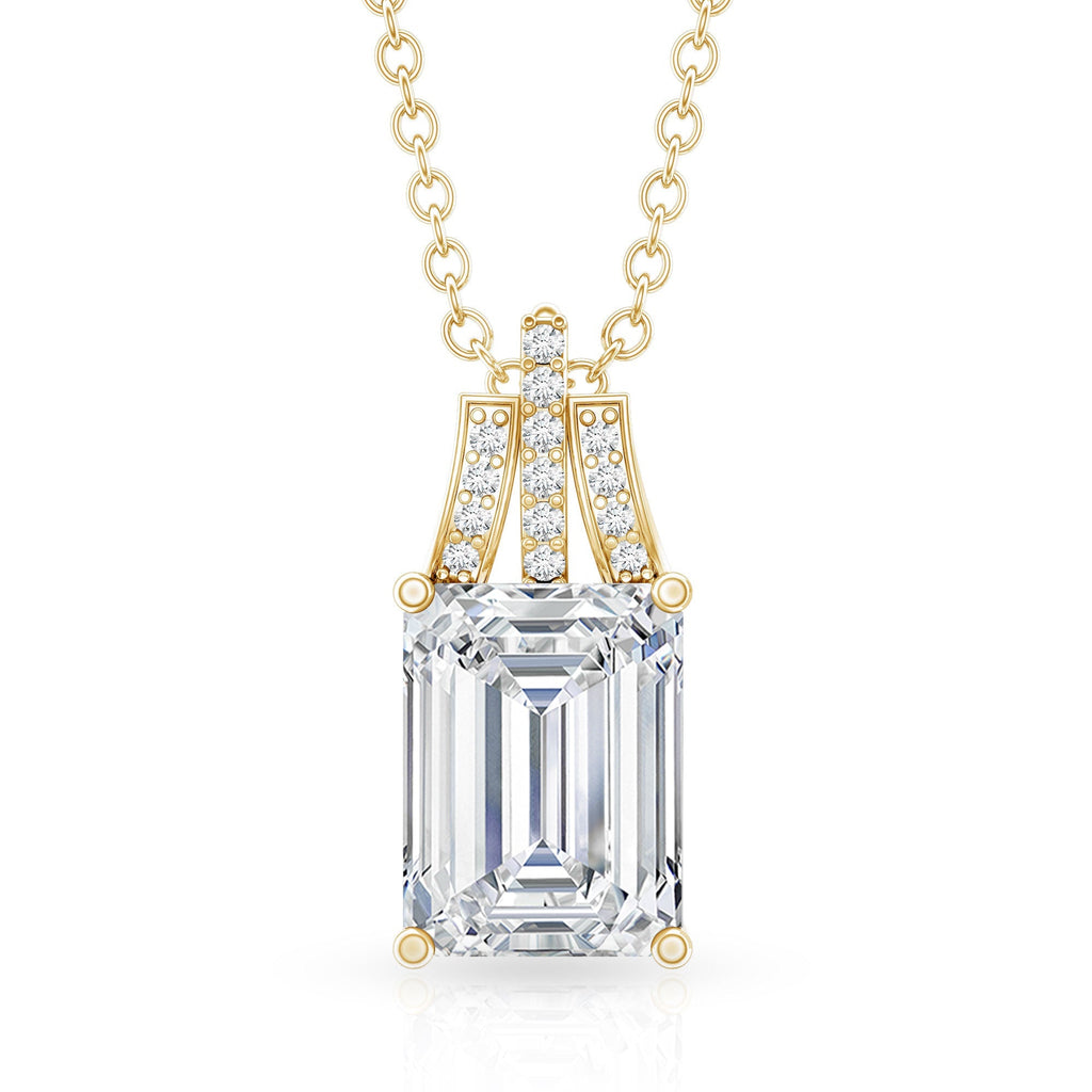 1.8 Carat Solitaire Lab Grown Diamond Emerald Cut Necklace