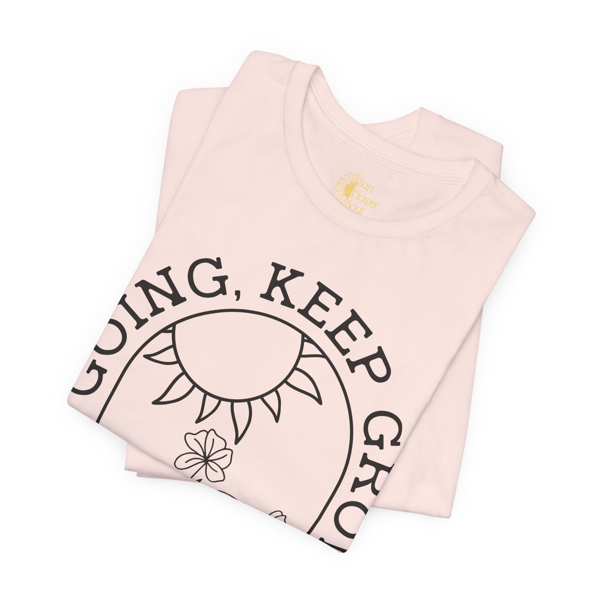 Positive Graphic Tee – Keep Growing Shirt With Floral Design | Soft Cotton T-Shirt