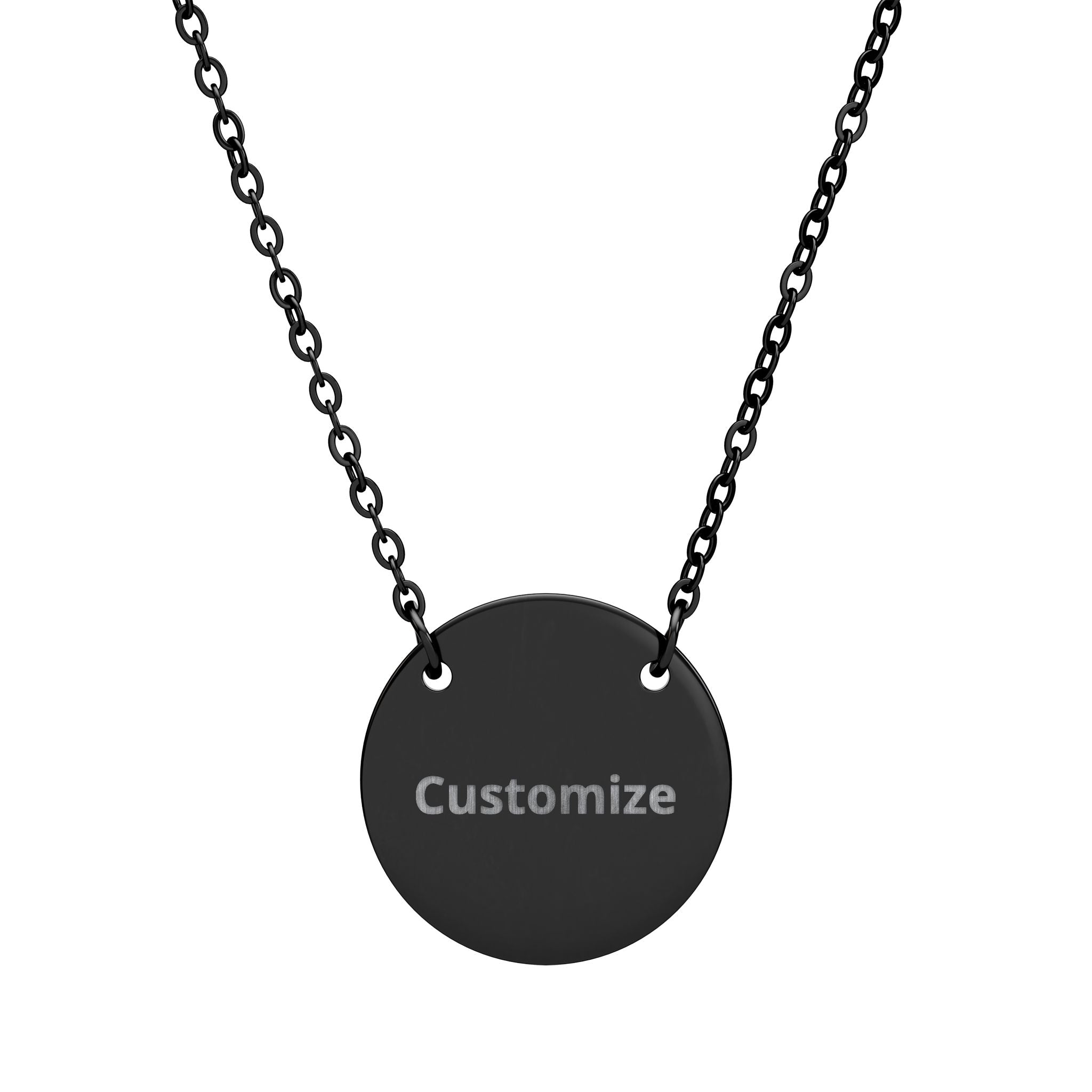 Engraved Circle Necklace - Custom Name Pendant | Stainless Steel Jewelry Gift