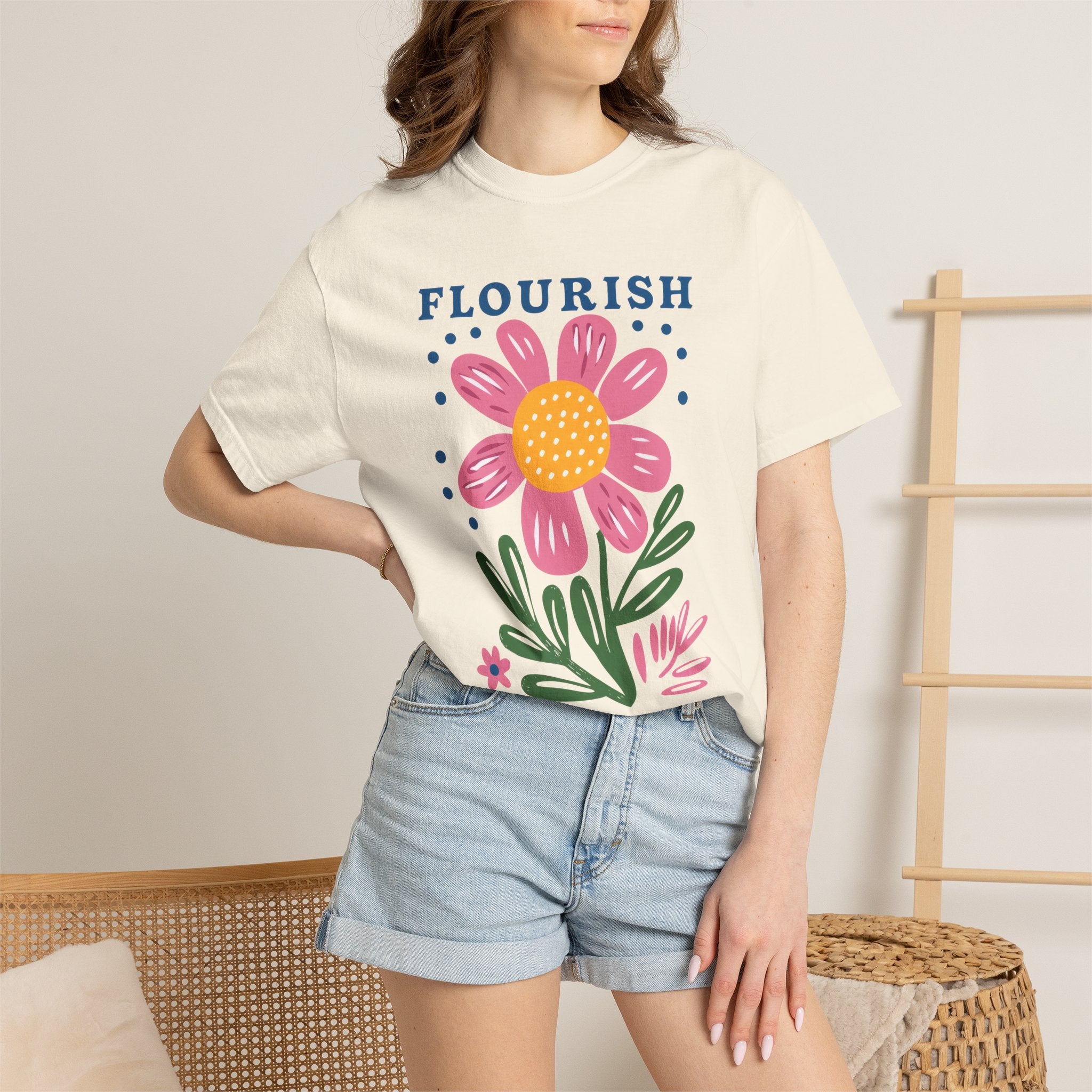 Christian Flower Tee – Uplifting Faith Apparel With Hand-Drawn Florals & Scripture