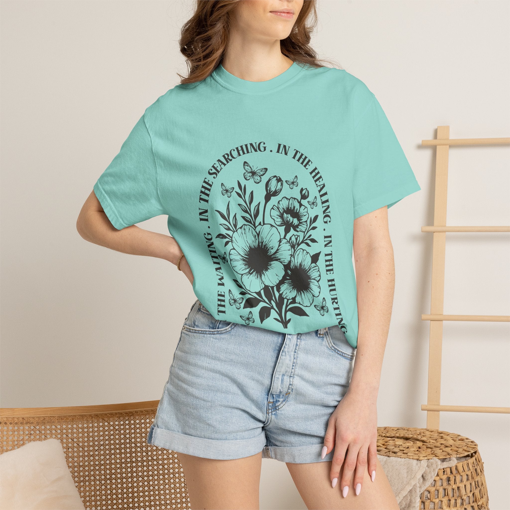 Christian Inspirational T Shirt – Unisex Cotton Tee With Floral Graphic, Soft Breathable Cotton