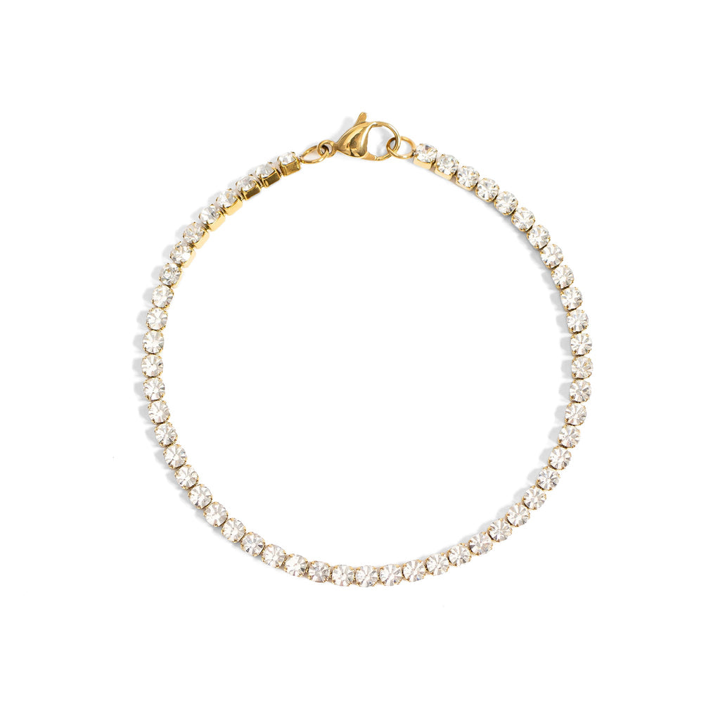 18K Gold Tennis Bracelet – Sparkling CZ Stone, Hypoallergenic & Scratch Resistant