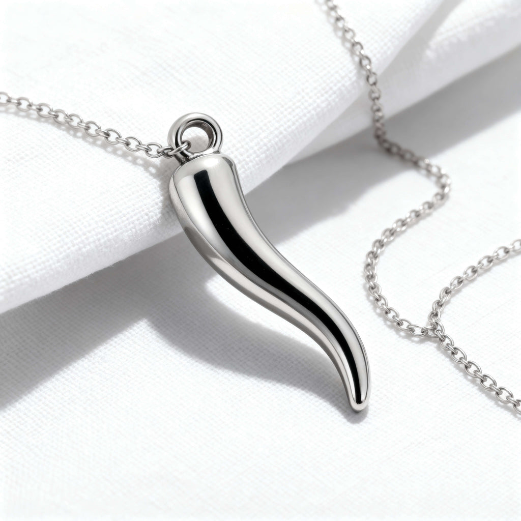 Italian Horn Charm - 18K Gold Jewelry Accent | Stainless Steel Good Luck Pendant