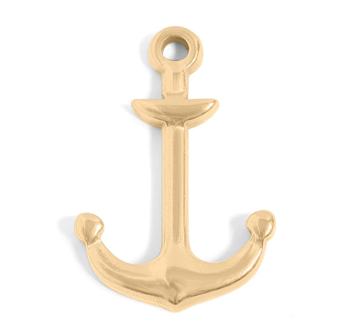 18K Gold Anchor Charm – Durable Stainless Steel Nautical Jewelry Pendant - charm | Sunflower Soul Boutique
