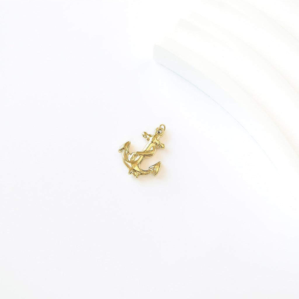 18K Gold Anchor Charm – Waterproof Stainless Steel Nautical Jewelry Pendant - charm | Sunflower Soul Boutique