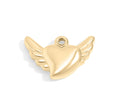 18K Gold Angel Wings Charm – Waterproof Stainless Steel Heart Pendant Accessory - charm | Sunflower Soul Boutique