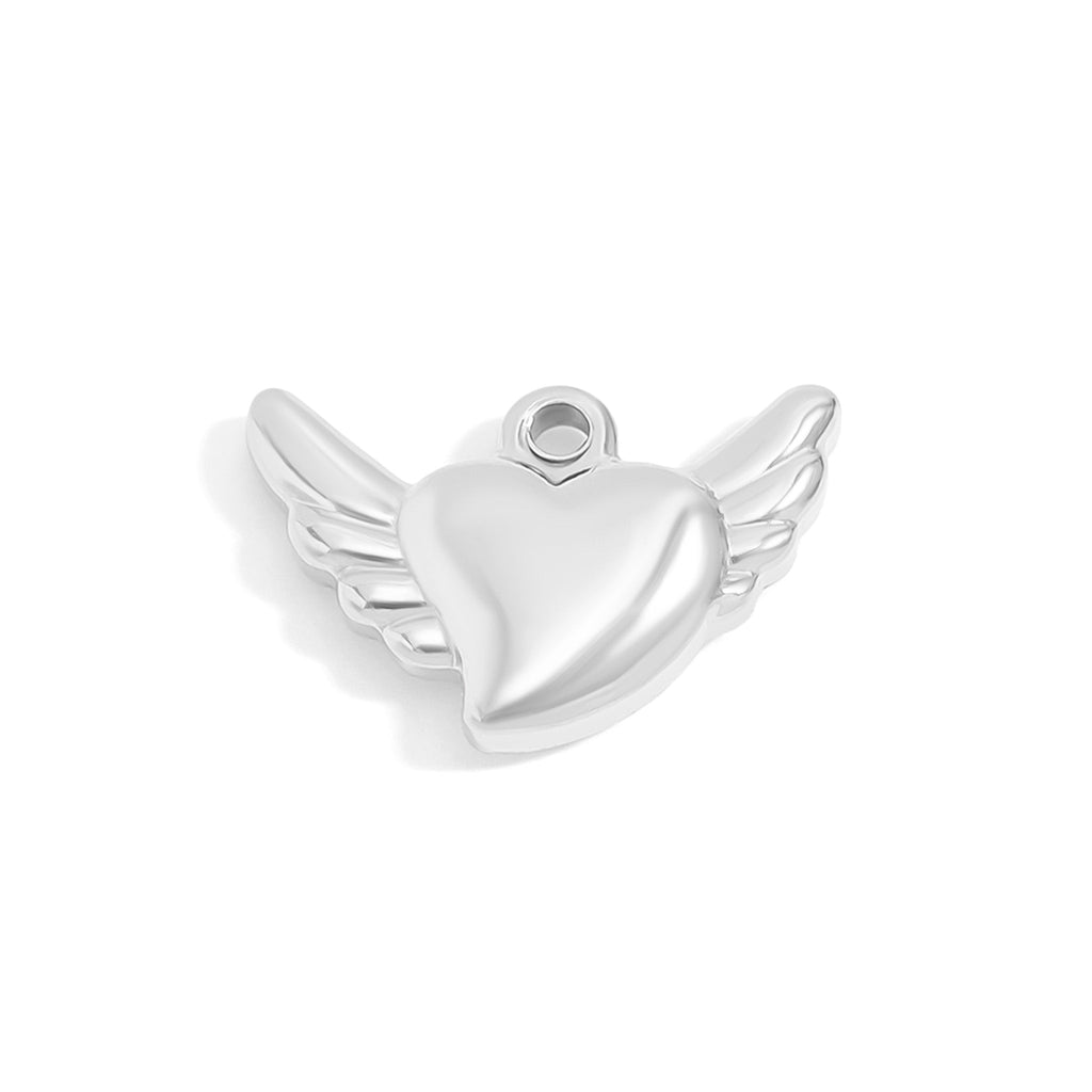 18K Gold Angel Wings Charm – Waterproof Stainless Steel Heart Pendant Accessory - charm | Sunflower Soul Boutique