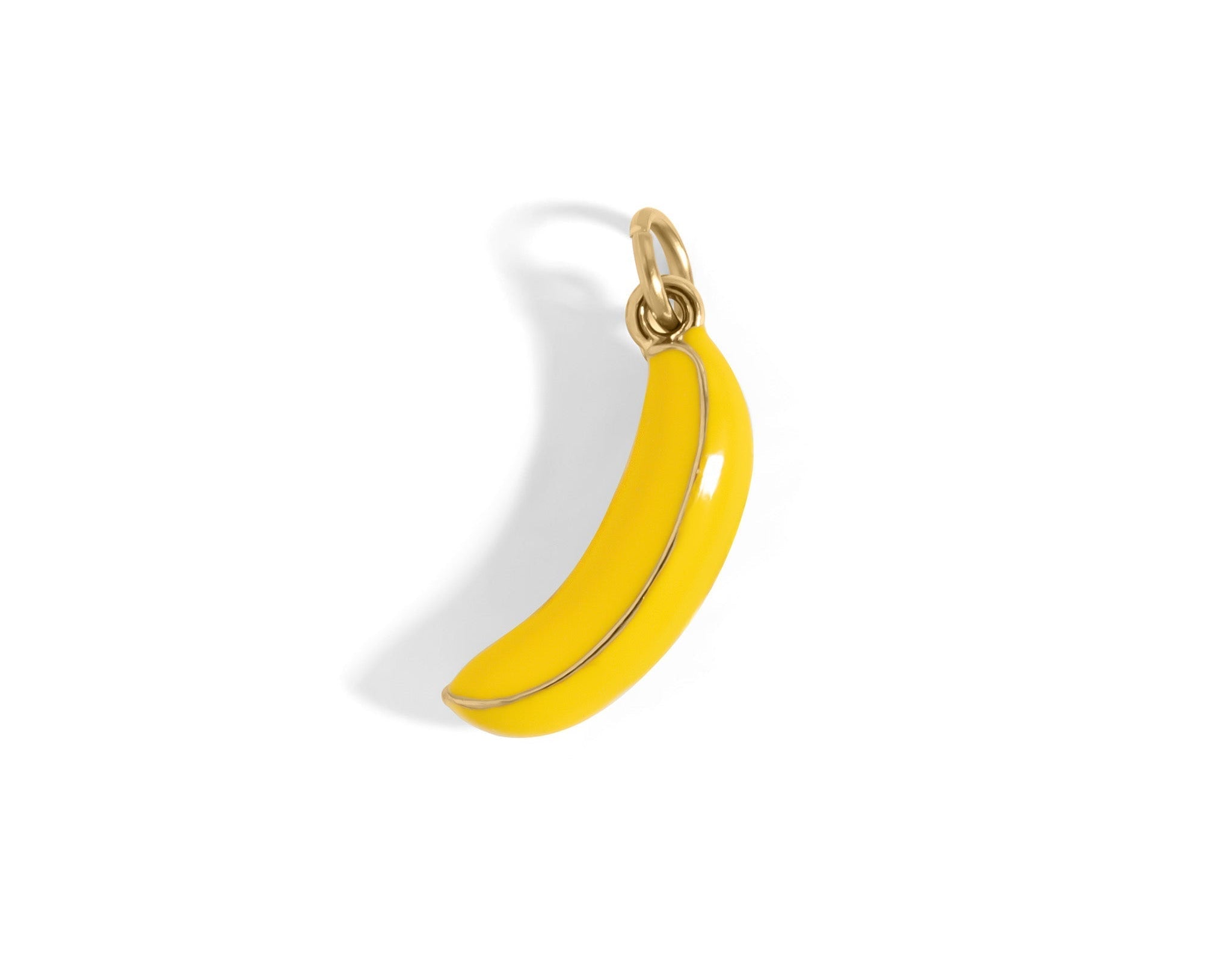 18K Gold Banana Charm – Stainless Steel Charm With Yellow Enamel Pendant - charm | Sunflower Soul Boutique