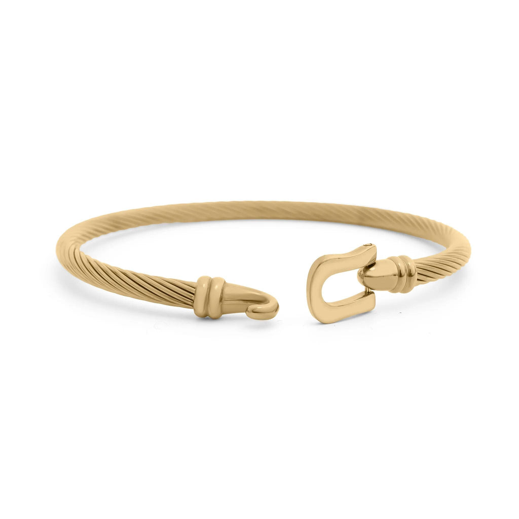 18K Gold Bangle Bracelet – Stainless Steel Buckle Clasp, Scratch Resistant Luxury - Bracelets | Sunflower Soul Boutique