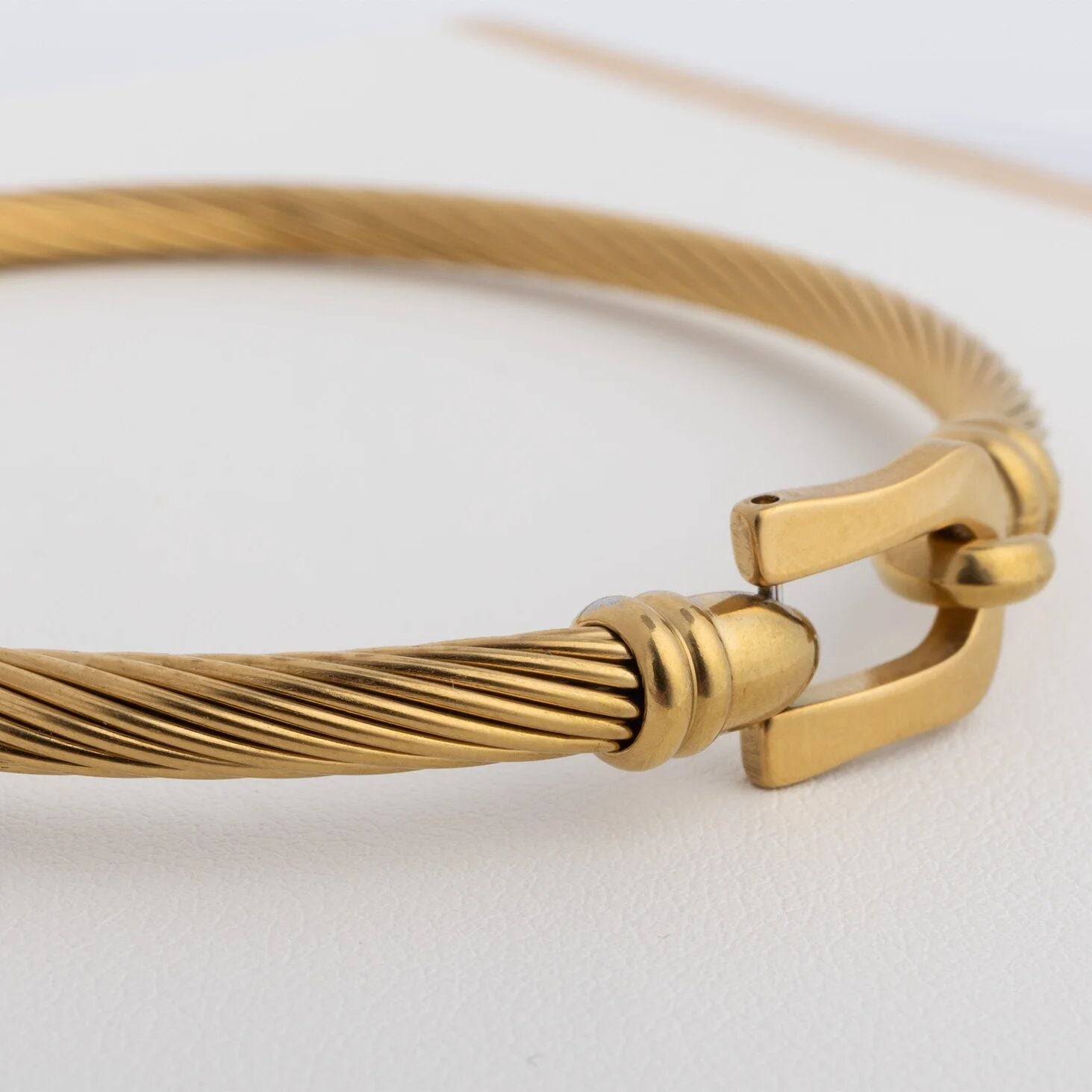 18K Gold Bangle Bracelet – Stainless Steel Buckle Clasp, Scratch Resistant Luxury - Bracelets | Sunflower Soul Boutique