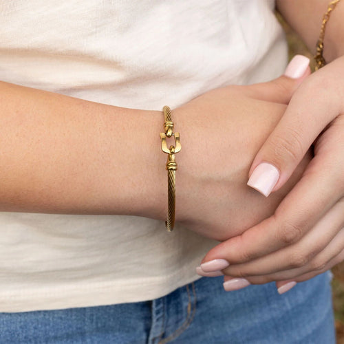 18K Gold Bangle Bracelet – Stainless Steel Buckle Clasp, Scratch Resistant Luxury - Bracelets | Sunflower Soul Boutique