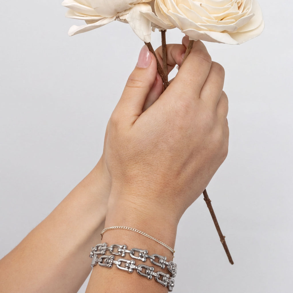 18K Gold Bangle – Durable Stainless Steel Bracelet With Stone Hardware - Bracelets | Sunflower Soul Boutique
