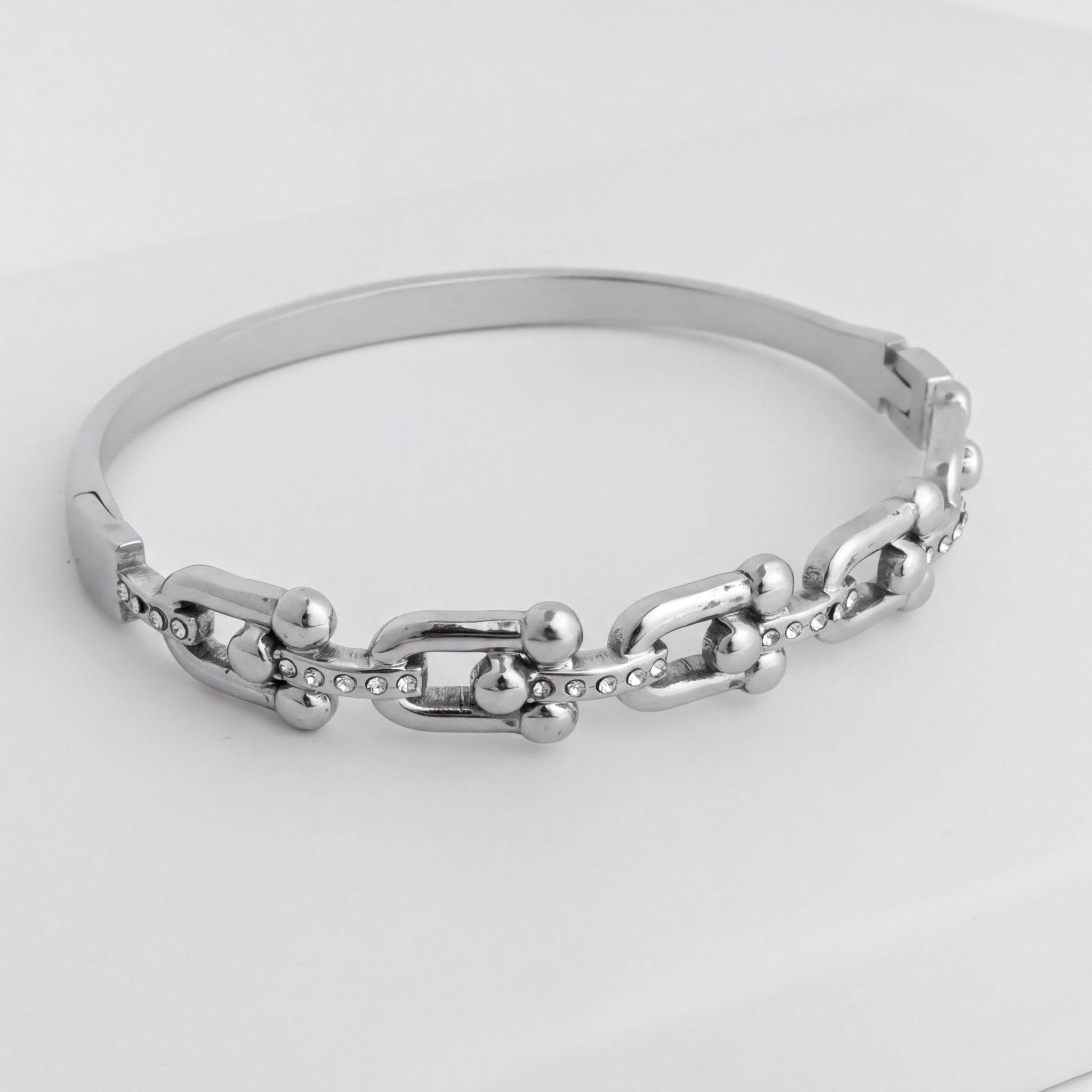 18K Gold Bangle – Durable Stainless Steel Bracelet With Stone Hardware - Bracelets | Sunflower Soul Boutique