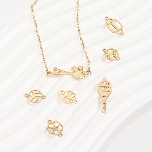18K Gold Baseball Charm – Durable Stainless Steel Jewelry With PVD Finish - Charms | Sunflower Soul Boutique