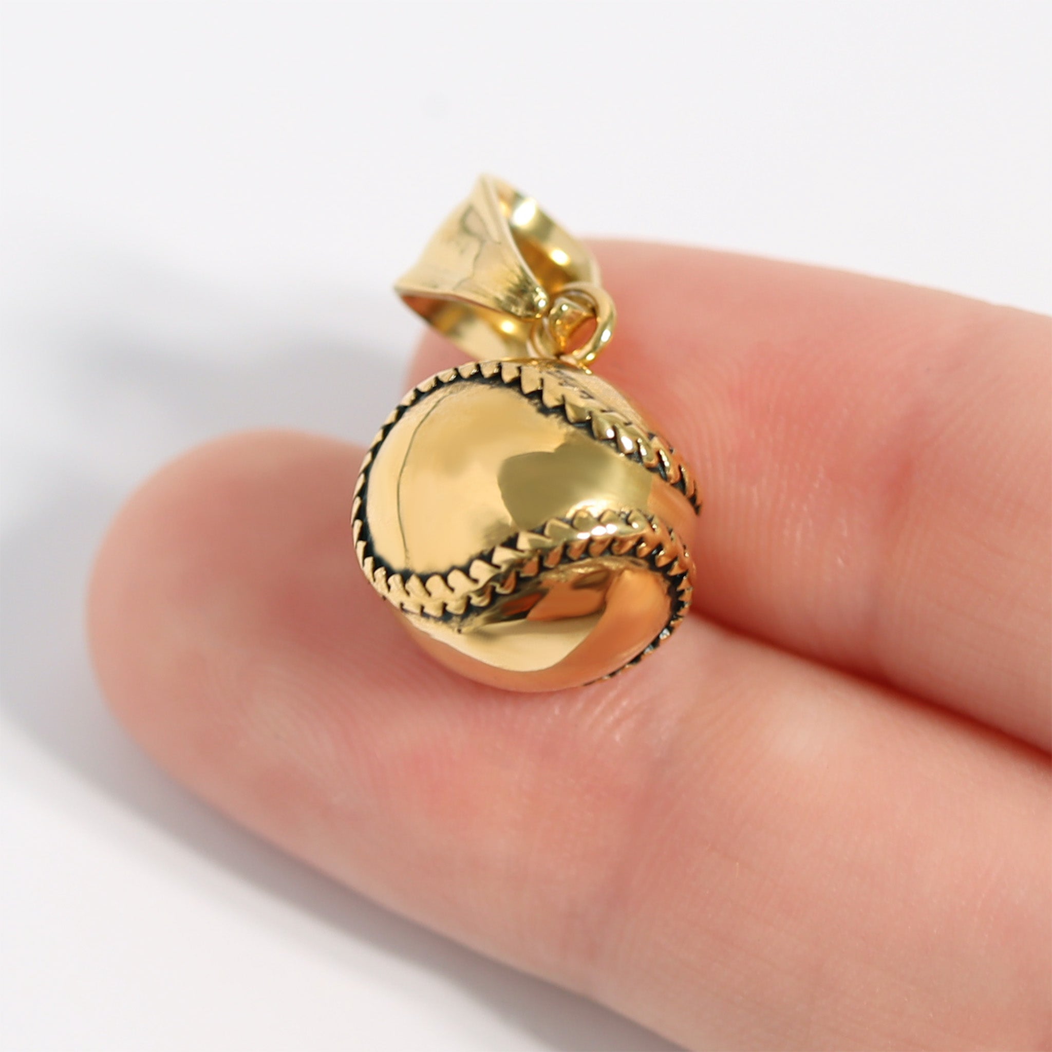 18K Gold Baseball Pendant - PVD Coated 3D Sports Jewelry Charm for Men - Pendants | Sunflower Soul Boutique