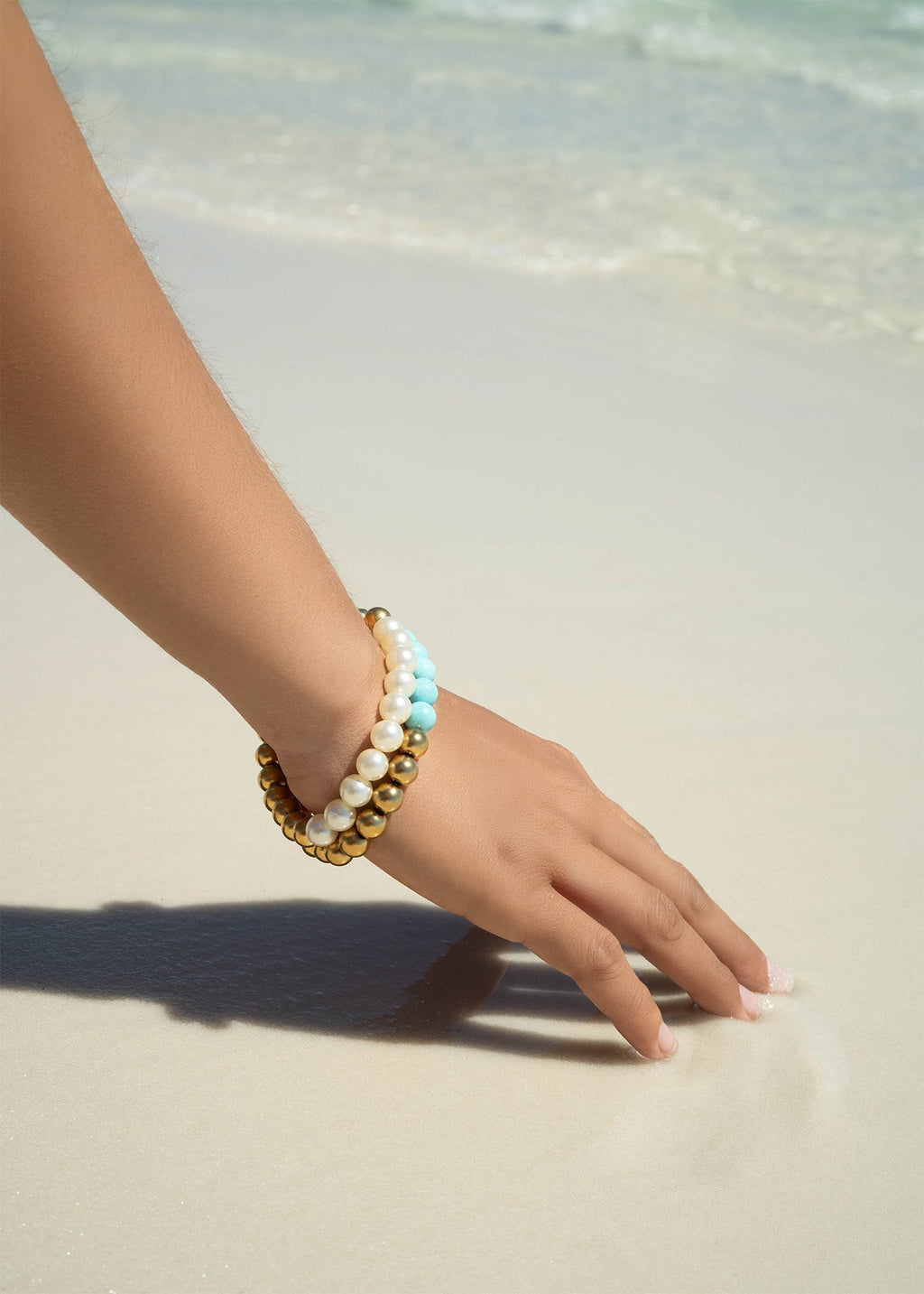18K Gold Beaded Bracelets – Semi Precious Stretch Natural Stone Jewelry - Bracelets | Sunflower Soul Boutique