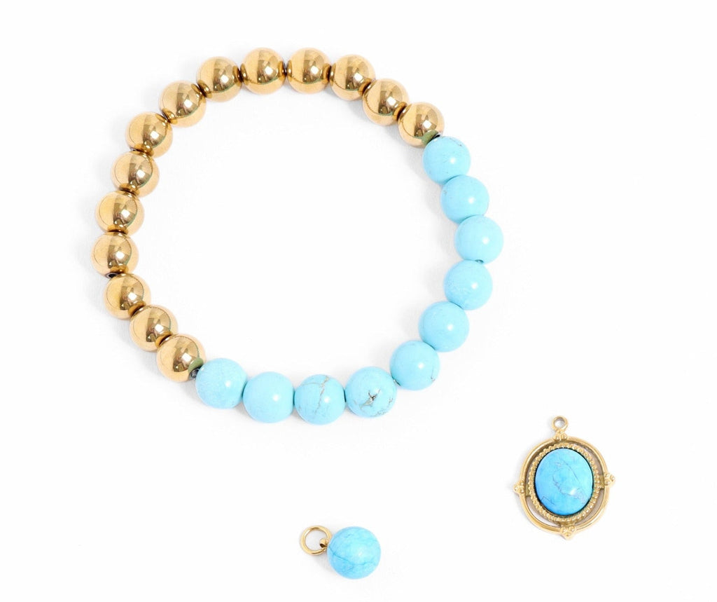 18K Gold Beaded Bracelets – Semi Precious Stretch Natural Stone Jewelry - Bracelets | Sunflower Soul Boutique