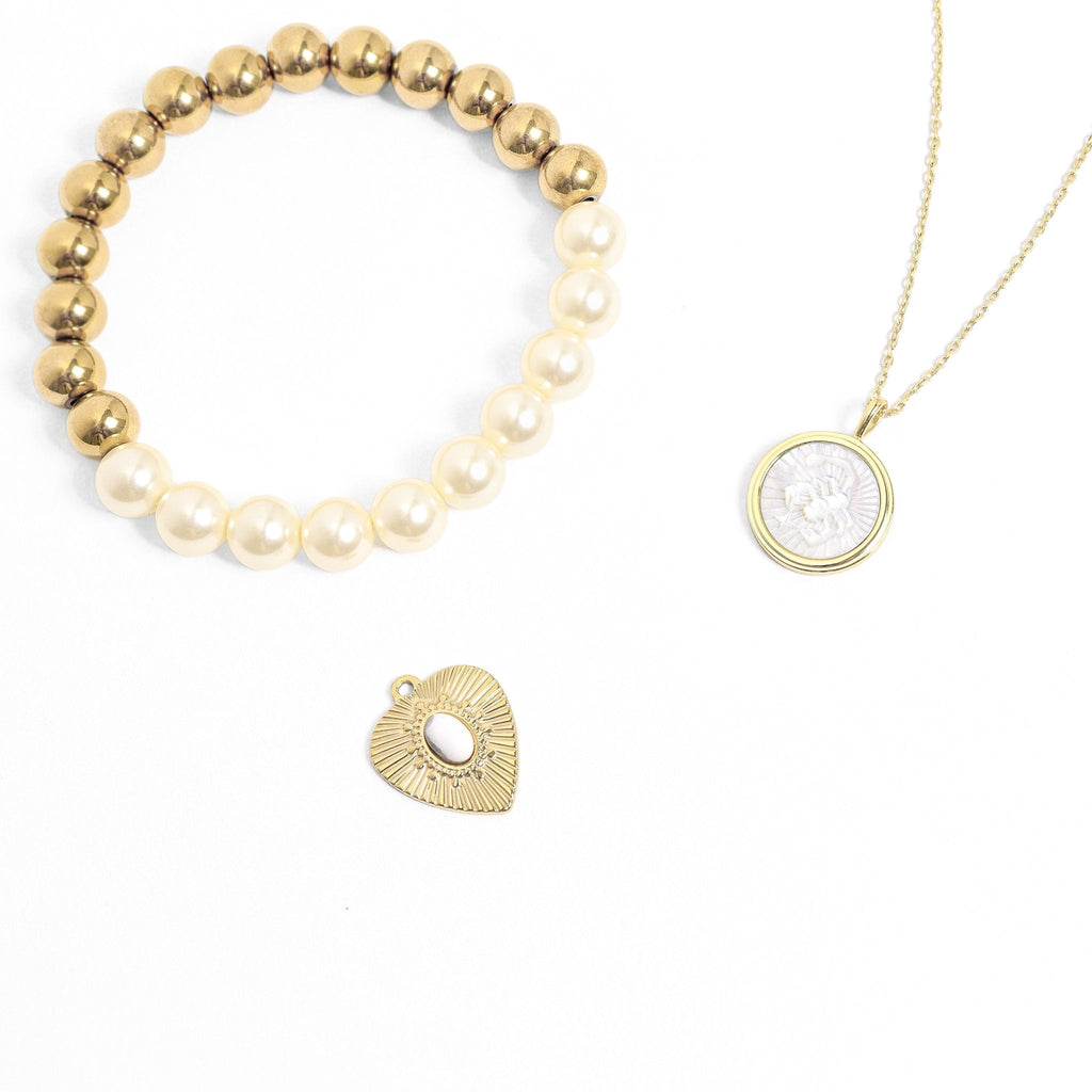 18K Gold Beaded Bracelets – Semi Precious Stretch Natural Stone Jewelry - Bracelets | Sunflower Soul Boutique