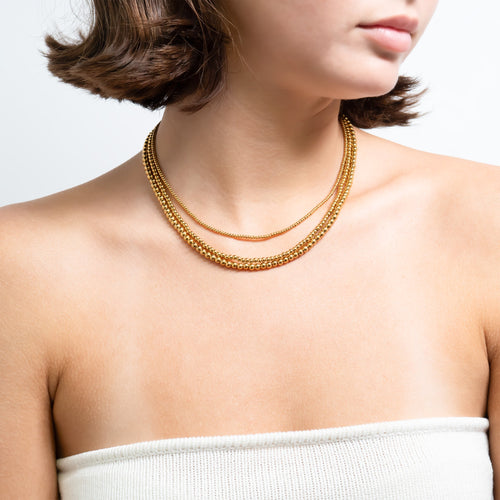 18K Gold Beaded Necklace – 316L Stainless Steel, Hypoallergenic, Non Tarnish Jewelry - Necklaces | Sunflower Soul Boutique