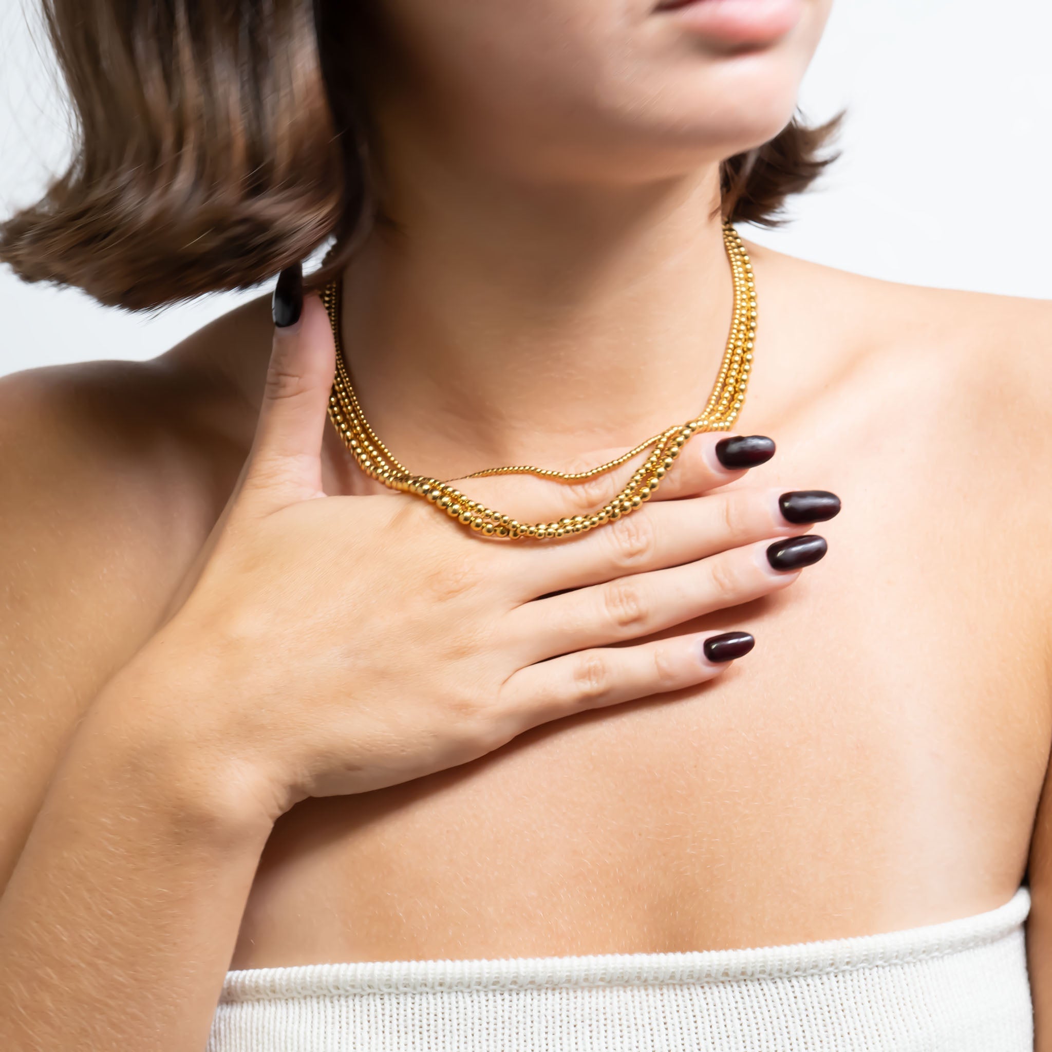 18K Gold Beaded Necklace – 316L Stainless Steel, Hypoallergenic, Non Tarnish Jewelry - Necklaces | Sunflower Soul Boutique