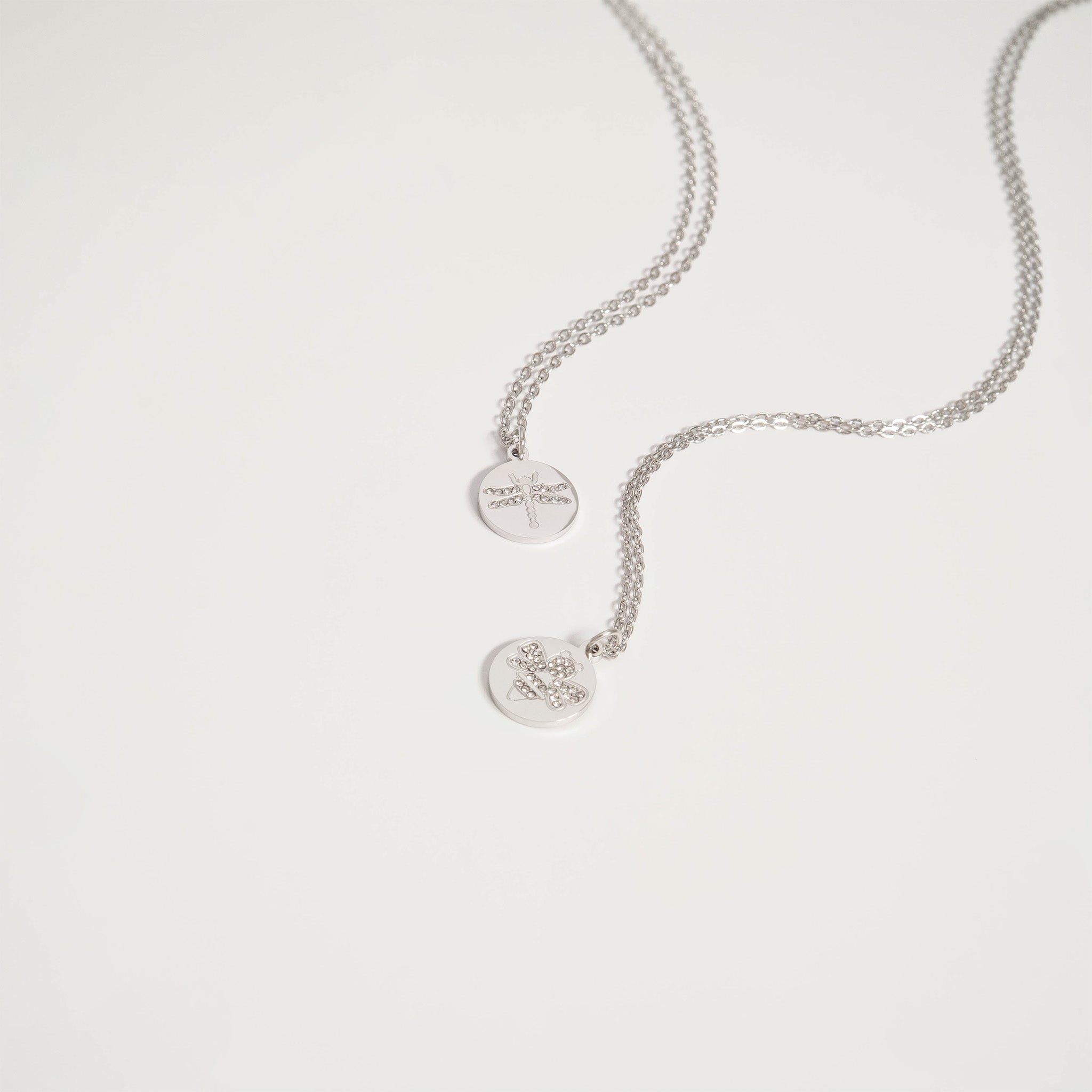 18K Gold Bee Necklace – Stainless Steel Pendant With Stone Embellished Charm - Necklaces | Sunflower Soul Boutique