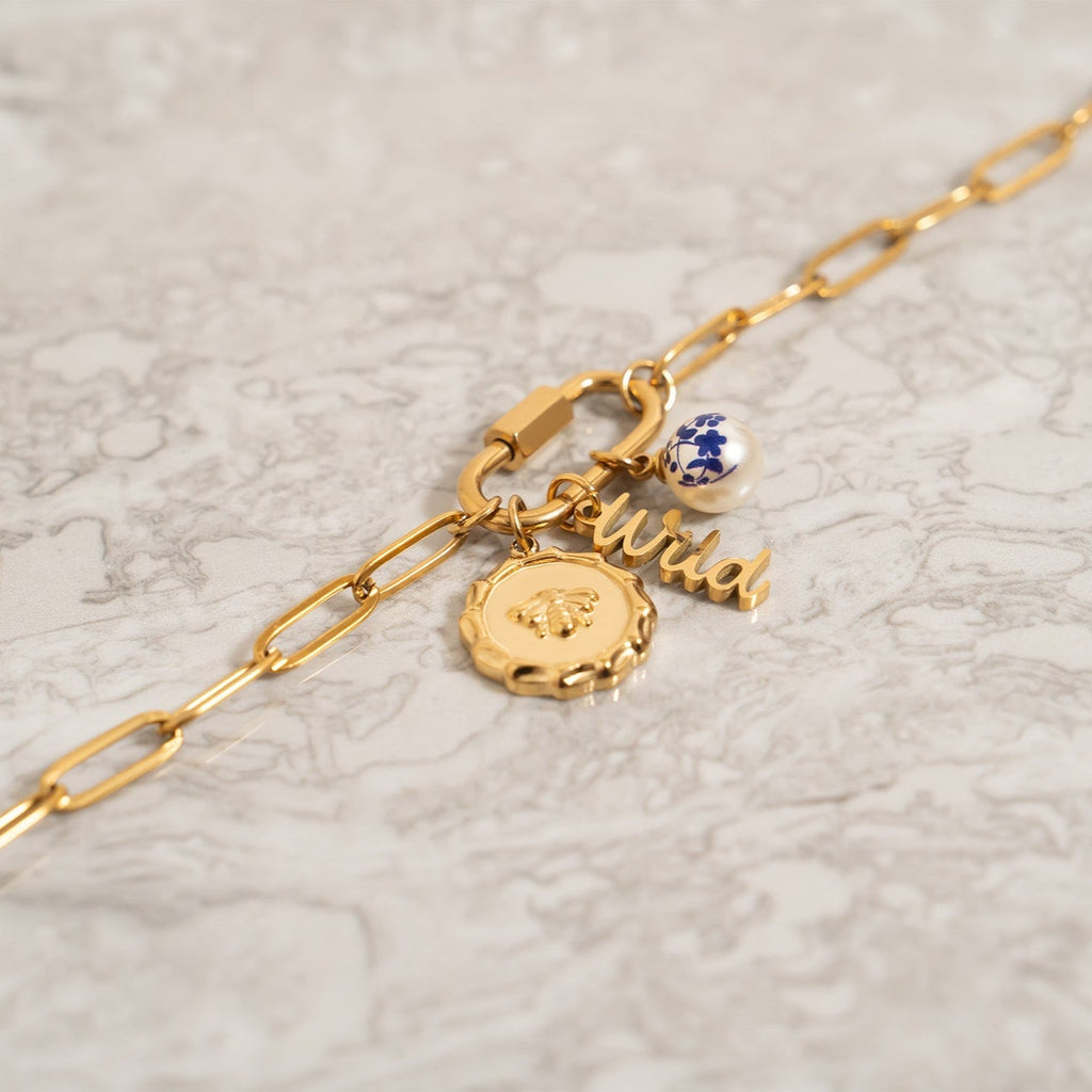 18K Gold Bee Pendant – Hypoallergenic Jewelry Gift | Stainless Steel Charm - charm | Sunflower Soul Boutique