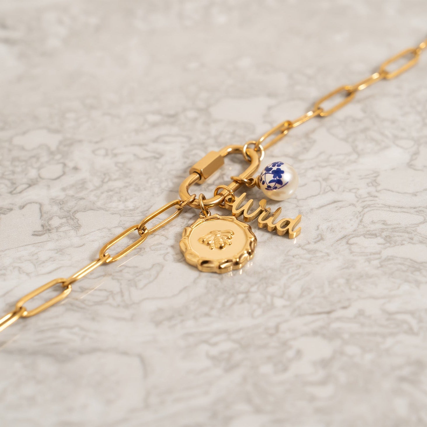 18K Gold Bee Pendant – Hypoallergenic Jewelry Gift | Stainless Steel Charm - charm | Sunflower Soul Boutique