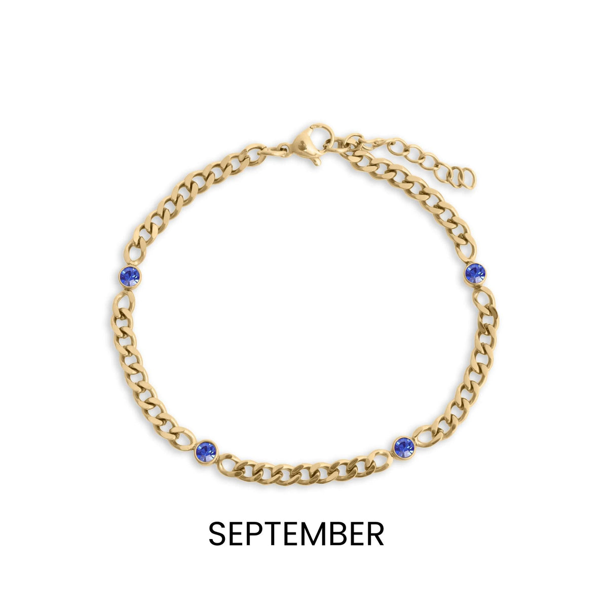 18K Gold Birthstone Bracelet – Adjustable PVD Coated Station Jewelry Gift - Bracelets | Sunflower Soul Boutique
