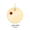 18K Gold Birthstone Charm - Engraved Stainless Steel CZ Pendant, Custom Gold PVD Coated - Charms | Sunflower Soul Boutique