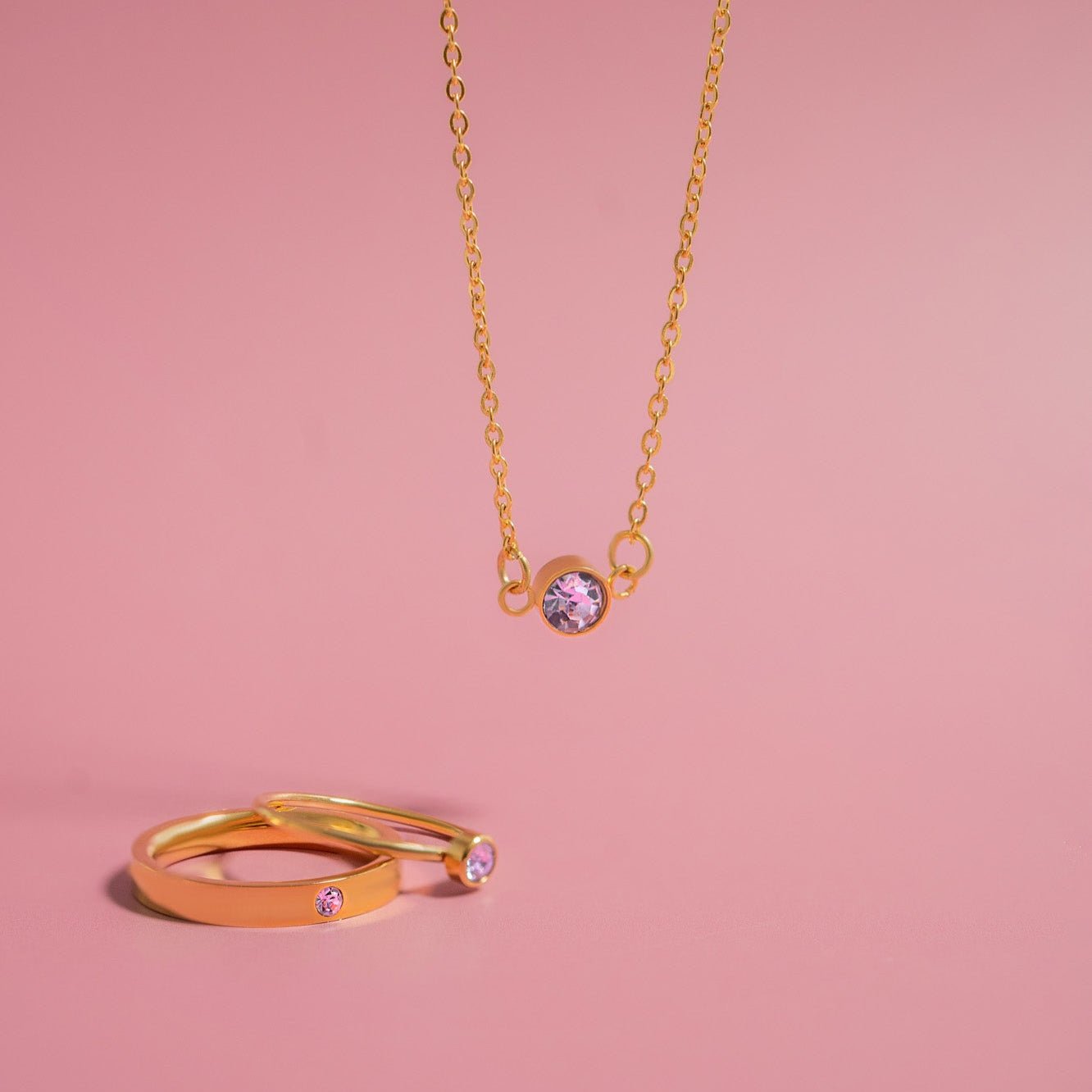 18K Gold Birthstone Charm – Gold Connector With Cubic Zirconia Stones - Charms | Sunflower Soul Boutique
