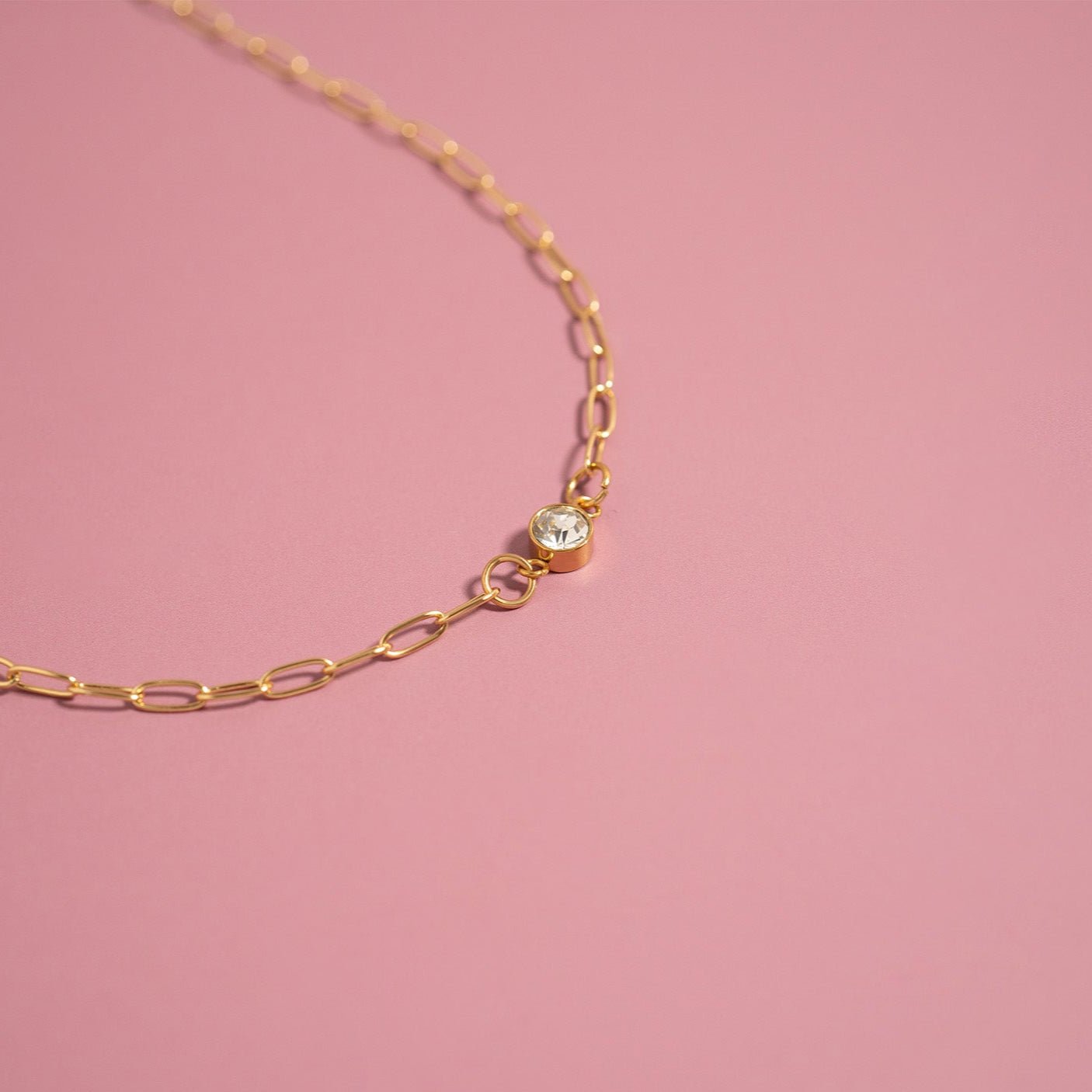 18K Gold Birthstone Charm – Gold Connector With Cubic Zirconia Stones - Charms | Sunflower Soul Boutique