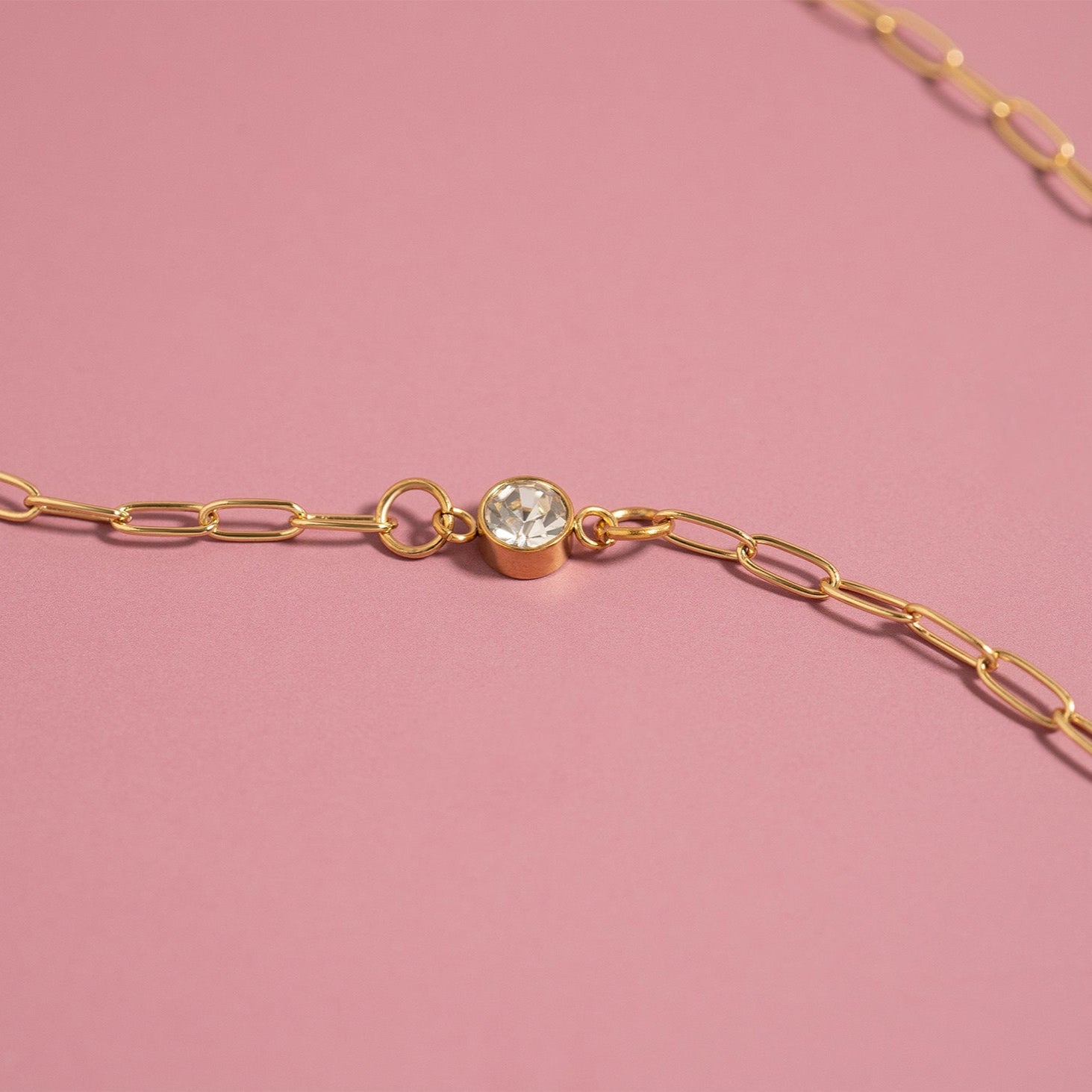 18K Gold Birthstone Charm – Gold Connector With Cubic Zirconia Stones - Charms | Sunflower Soul Boutique