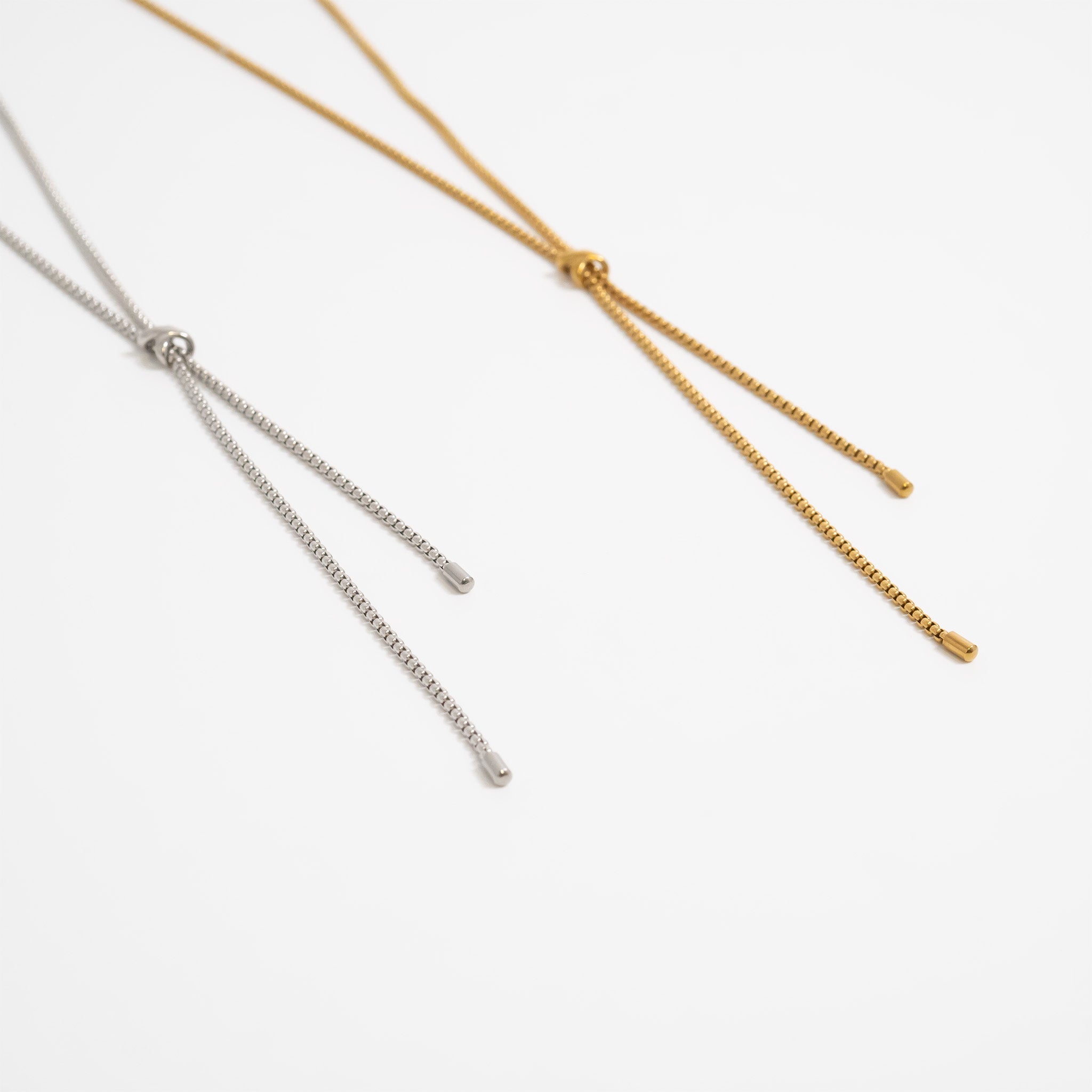 18K Gold Bolo Necklace – Adjustable Sliding Clasp Stainless Steel Chain - Necklaces | Sunflower Soul Boutique