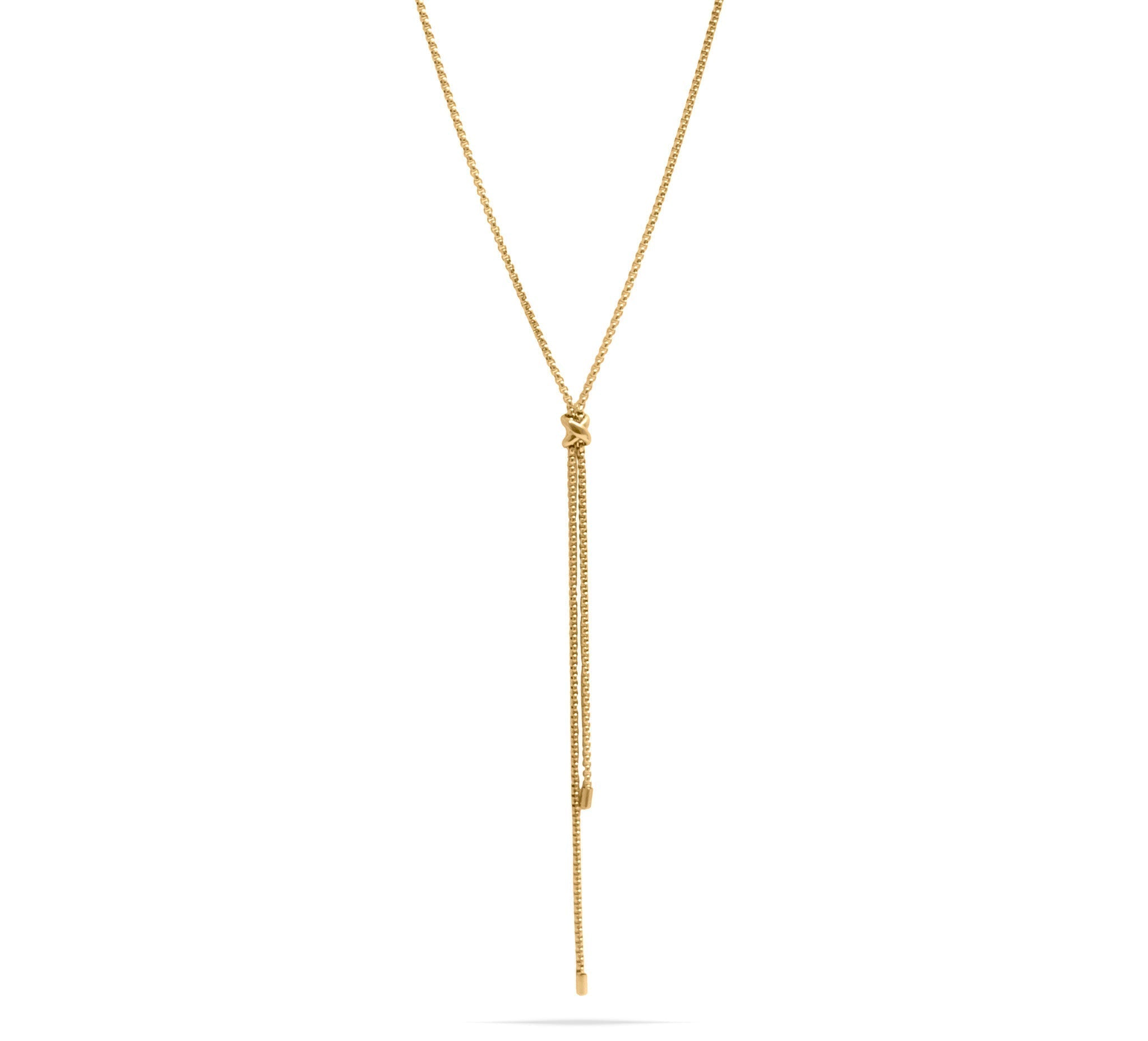18K Gold Bolo Necklace – Adjustable Sliding Clasp Stainless Steel Chain - Necklaces | Sunflower Soul Boutique