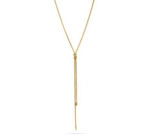 18K Gold Bolo Necklace – Adjustable Sliding Clasp Stainless Steel Chain - Necklaces | Sunflower Soul Boutique